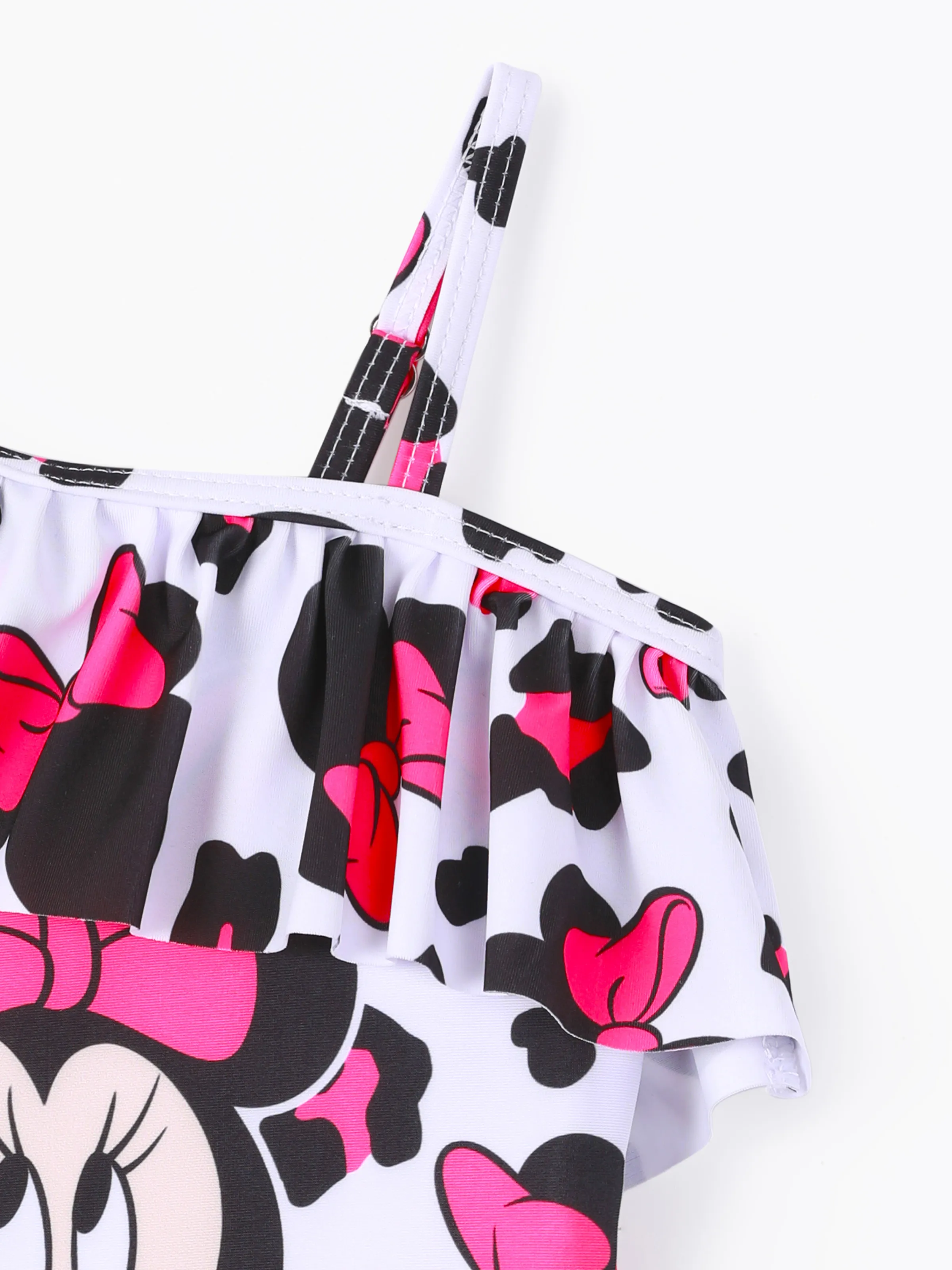 Disney Mickey and Friends Toddler Girl Minnie Leopard print off-shoulder ruffle swimsuit Roseo - Image 5