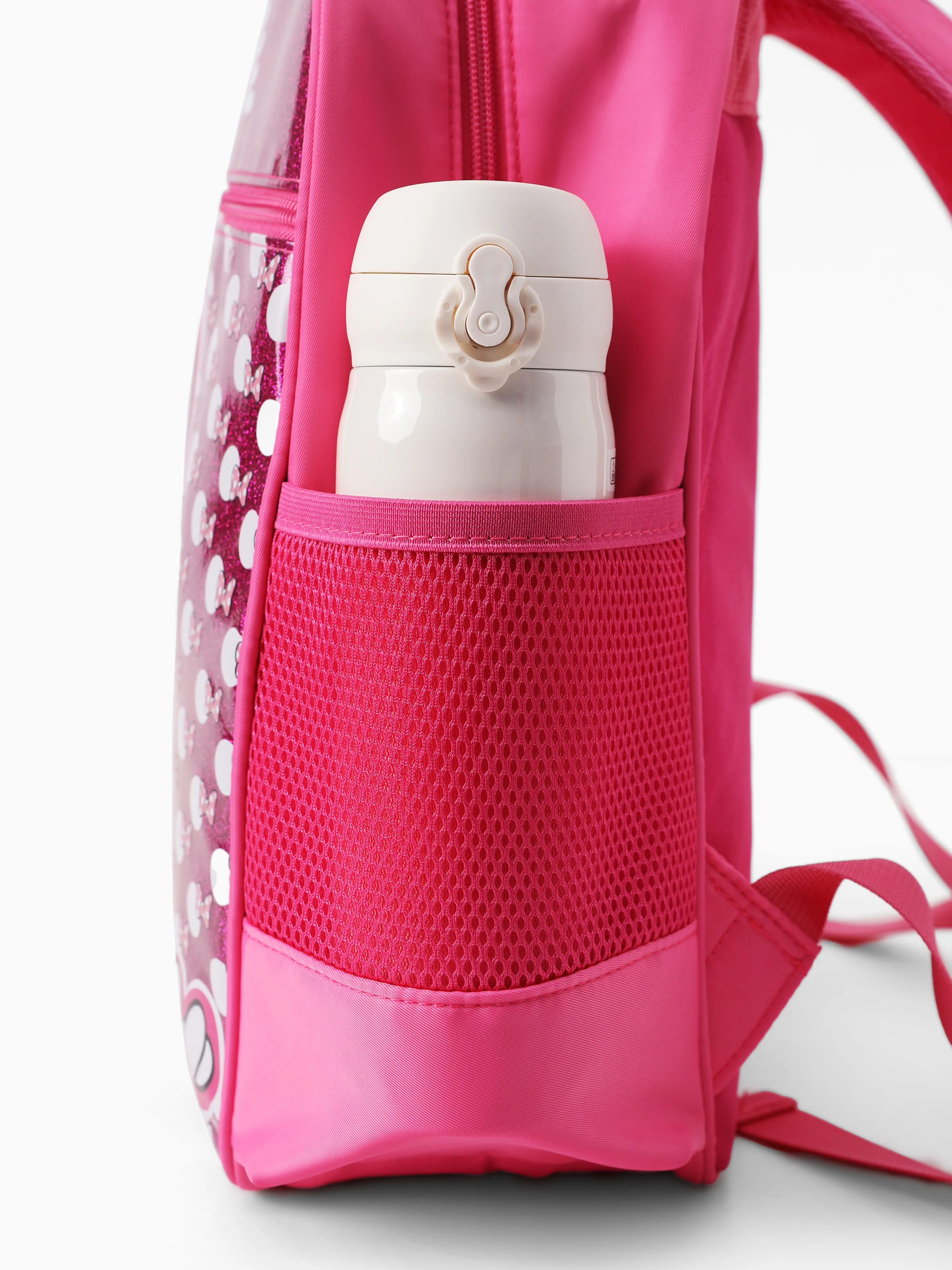 Disney Mickey and Friends Toddler Girl Minnie Backpack with Chest Strap & Bottle Pockets Hot Pink - Image 7