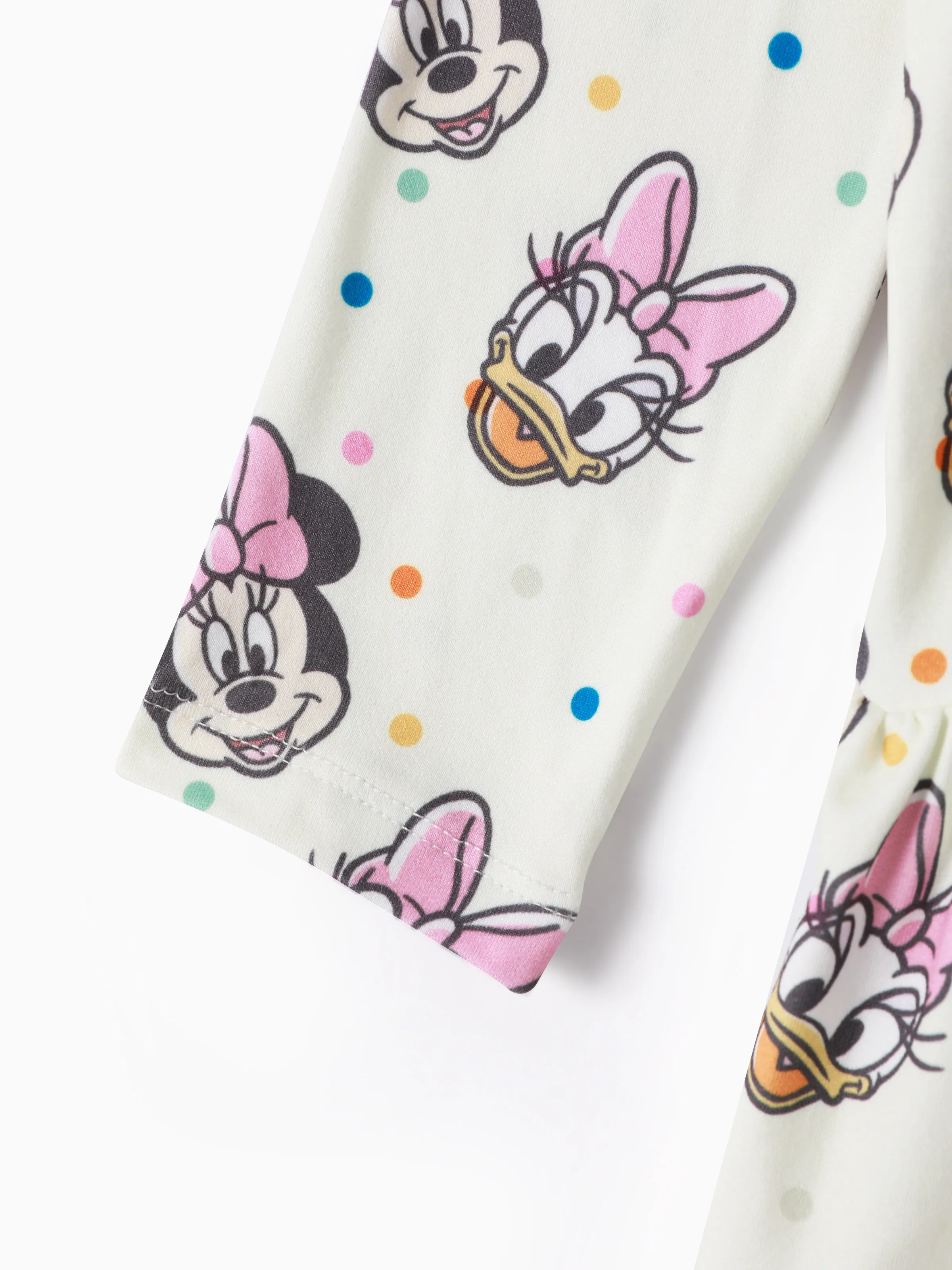Disney Mickey and Friends Toddler Girl Minnie Polka Dot/Stripe Digital Print Dress Apricot - Image 4