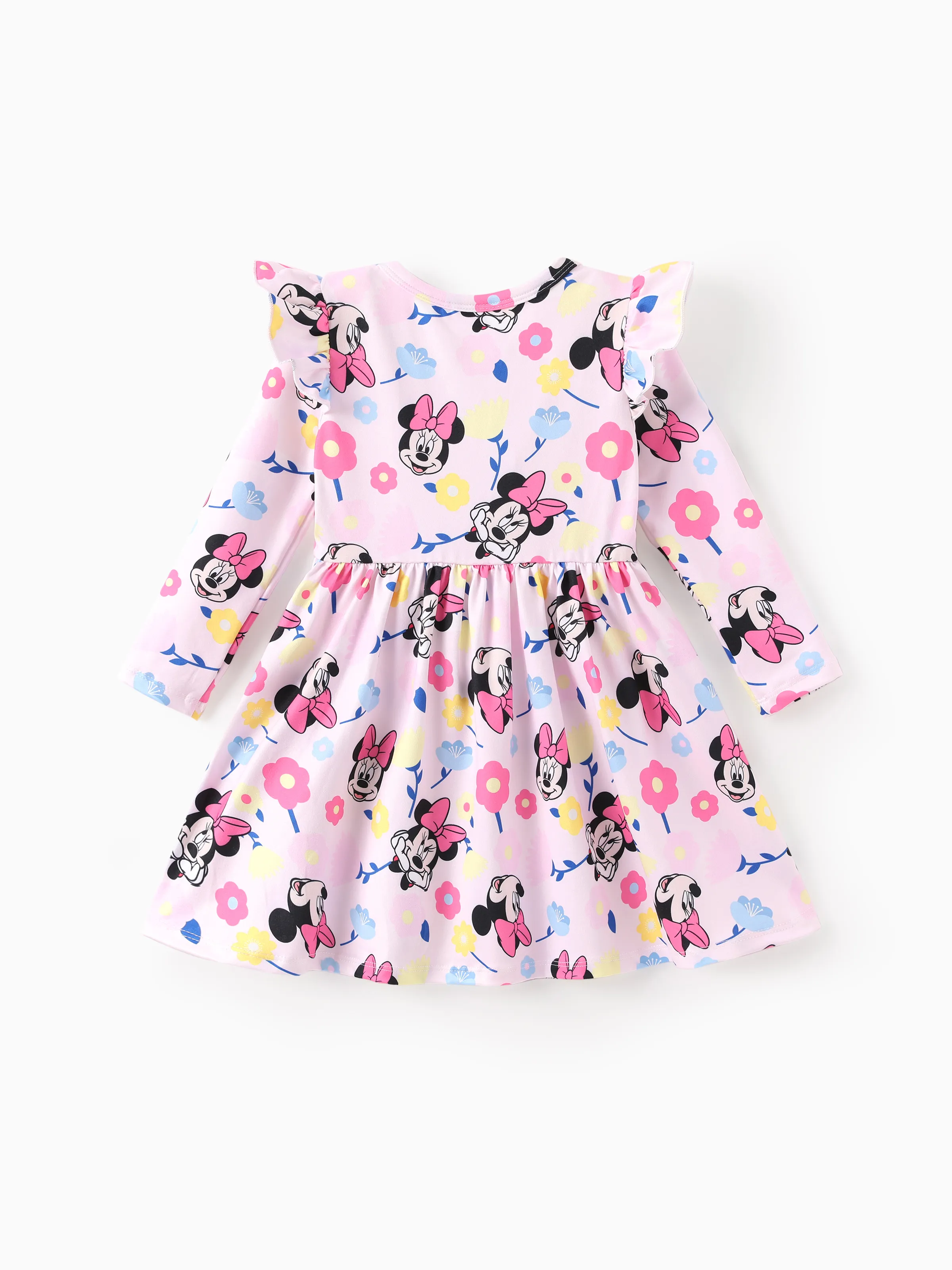 Disney Mickey and Friends Toddler Girl Minnie Mouse Ruffle Dress Pink - Image 3