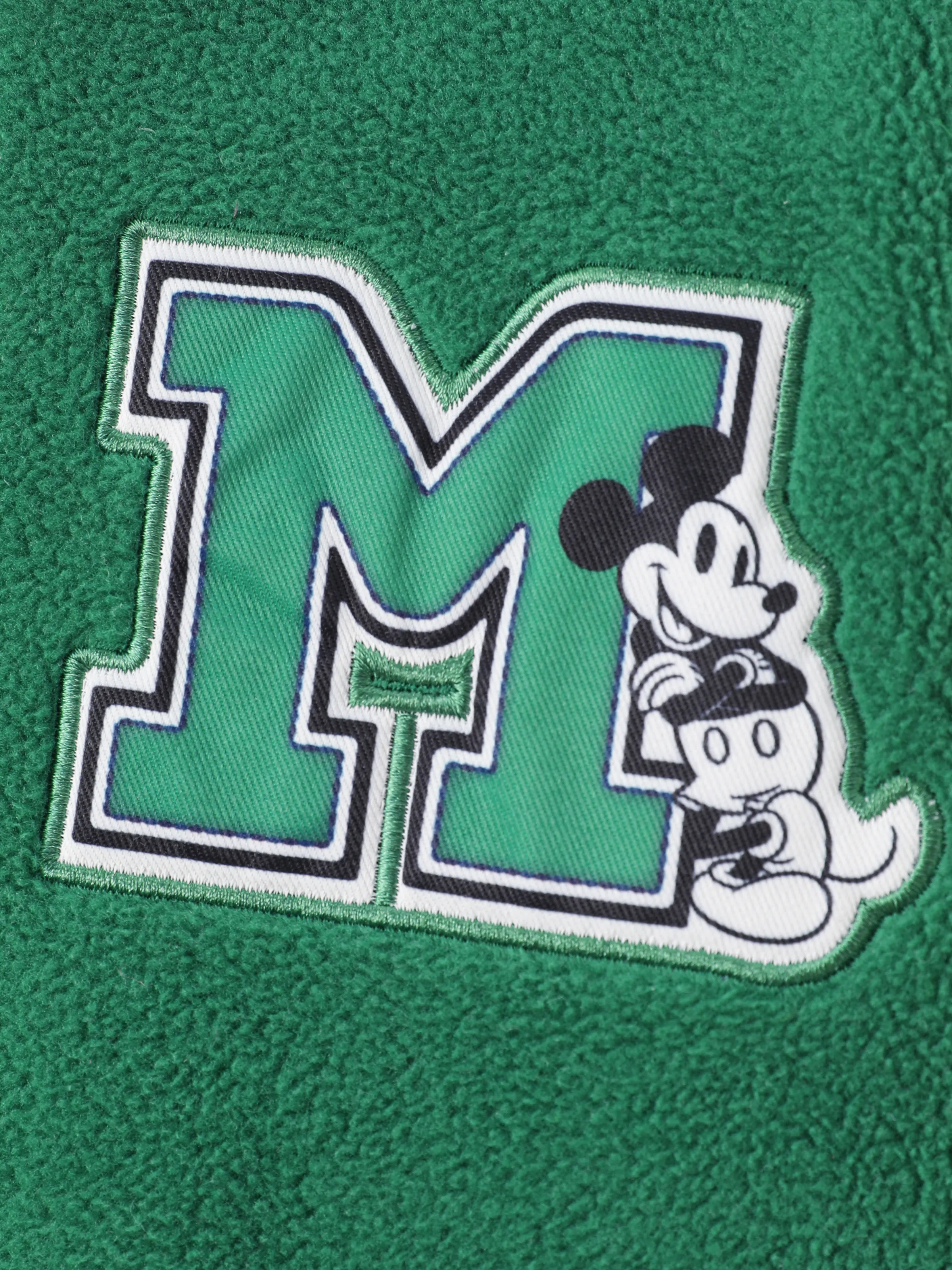 Disney Mickey and Friends Toddler/Kid Mickey Mouse /Minnie Mouse Embroidered Colorblock Plush Jacket Green - Image 2