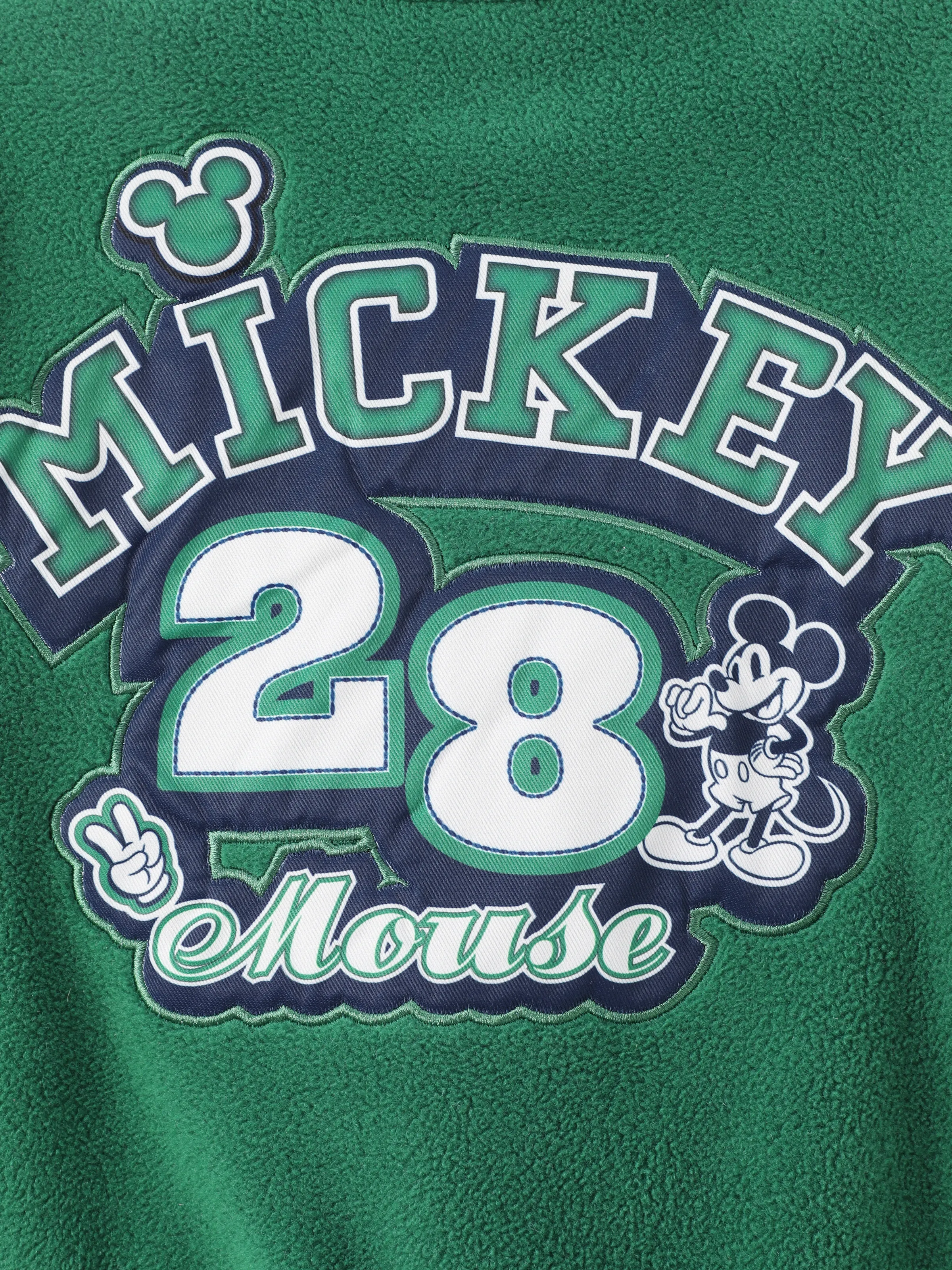 Disney Mickey and Friends Toddler/Kid Mickey Mouse /Minnie Mouse Embroidered Colorblock Plush Jacket Green - Image 3