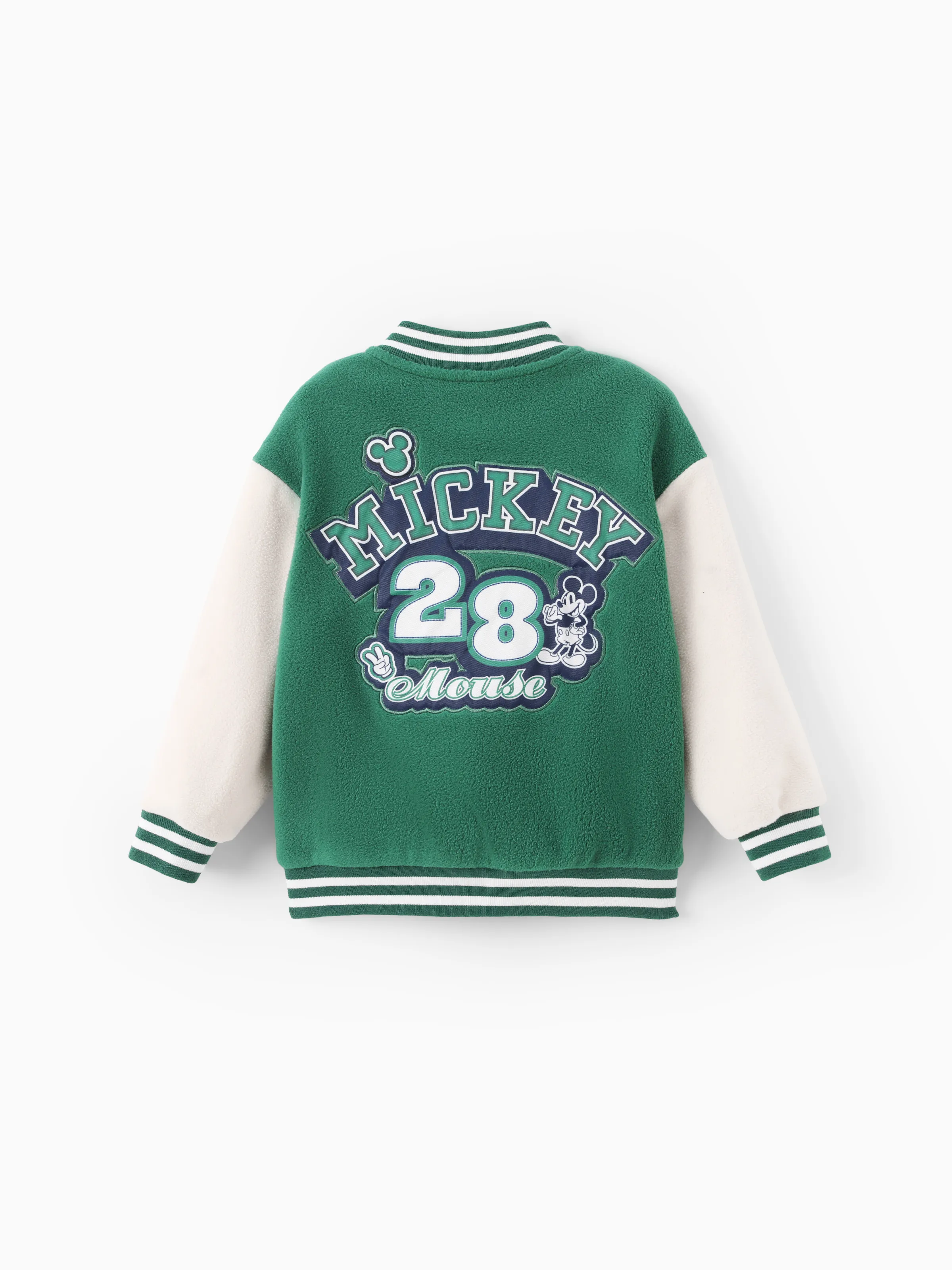 Disney Mickey and Friends Toddler/Kid Mickey Mouse /Minnie Mouse Embroidered Colorblock Plush Jacket Green - Image 4