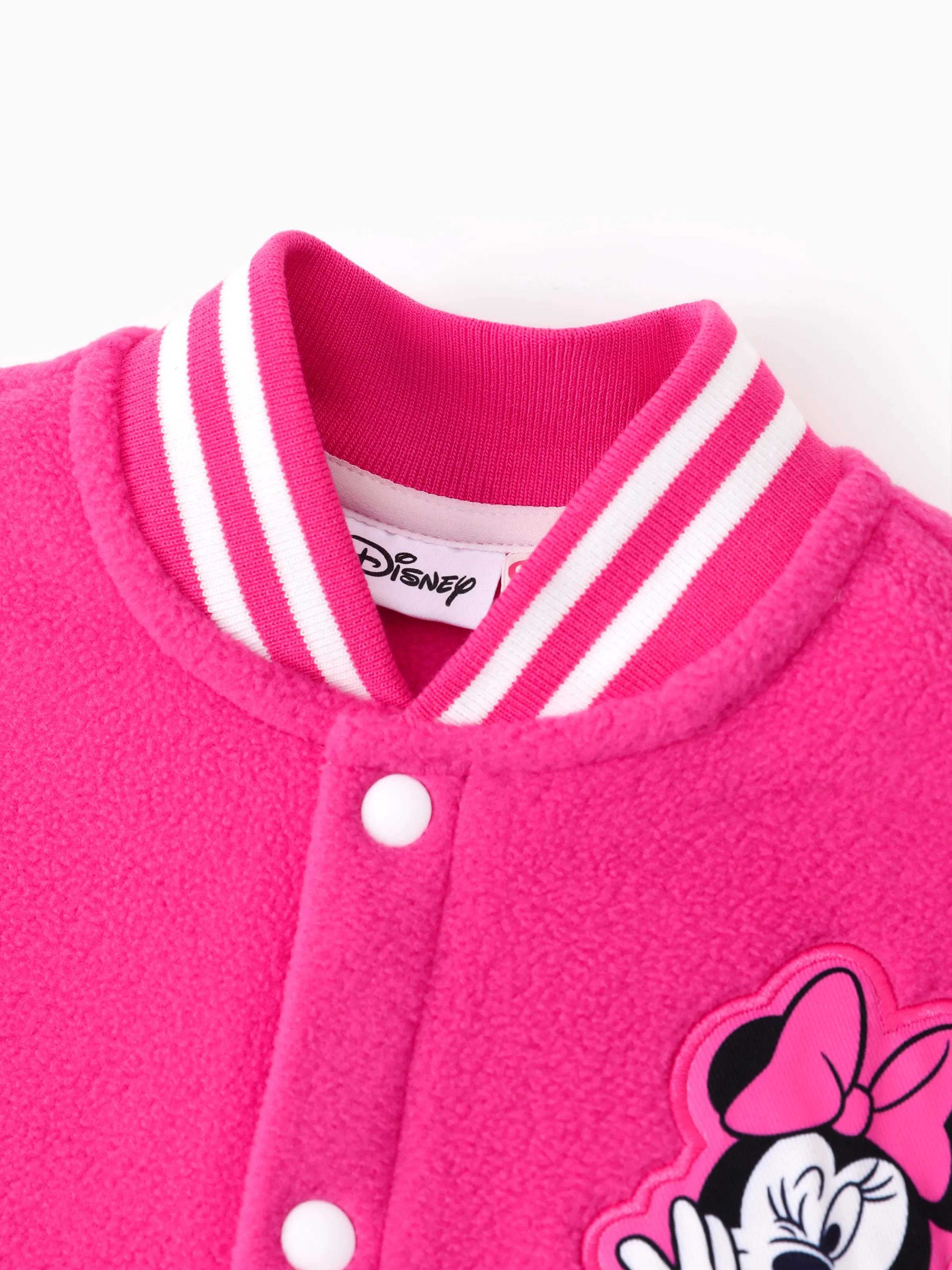 Disney Mickey and Friends Toddler/Kid Girl 1pc Minnie Embroidered Colorblock Plush Jacket Rose pink - Image 5