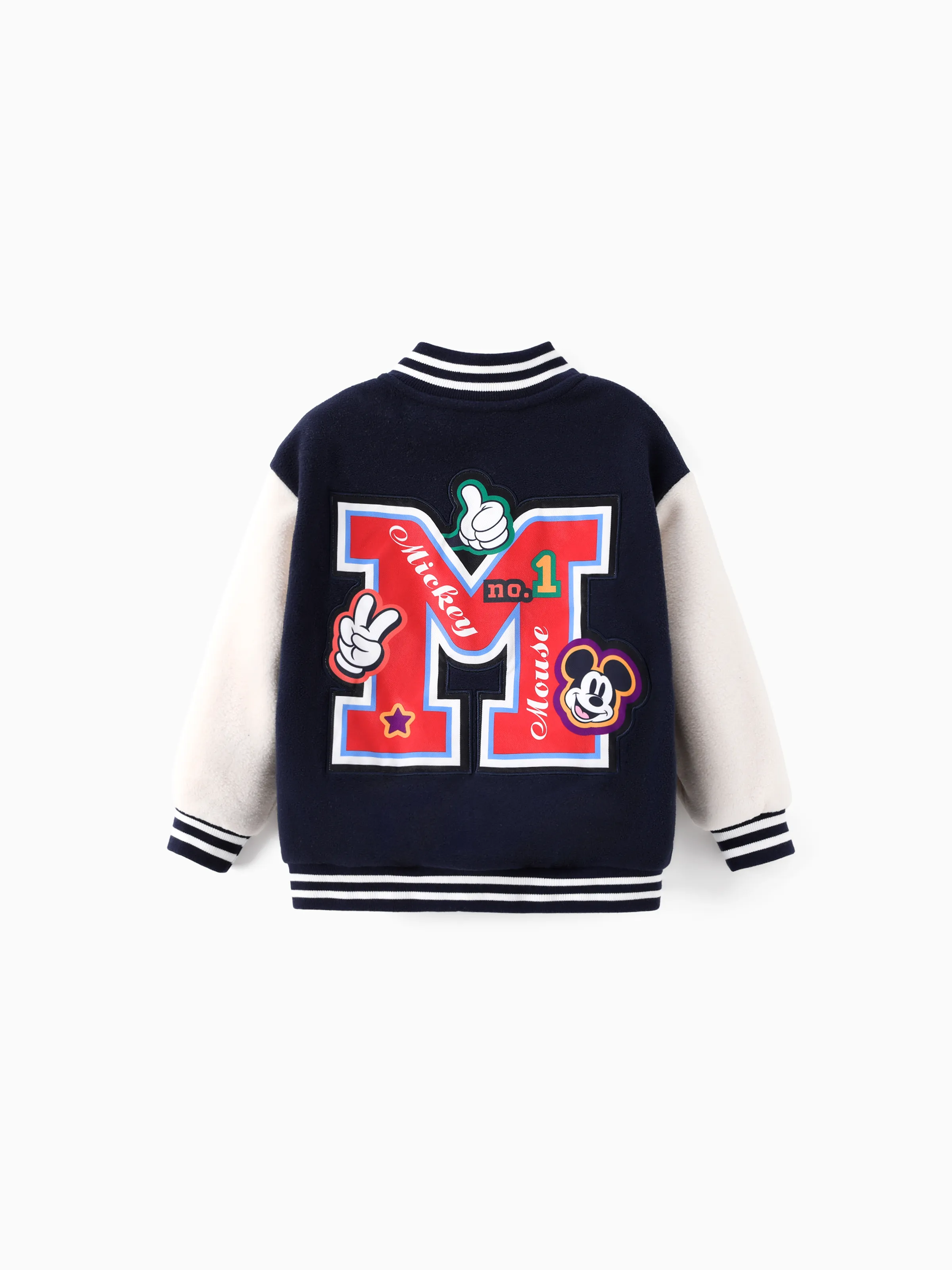 Disney Mickey and Friends Toddler/Kid Mickey Mouse /Minnie Mouse Embroidered Colorblock Plush Jacket royalblue - Image 4