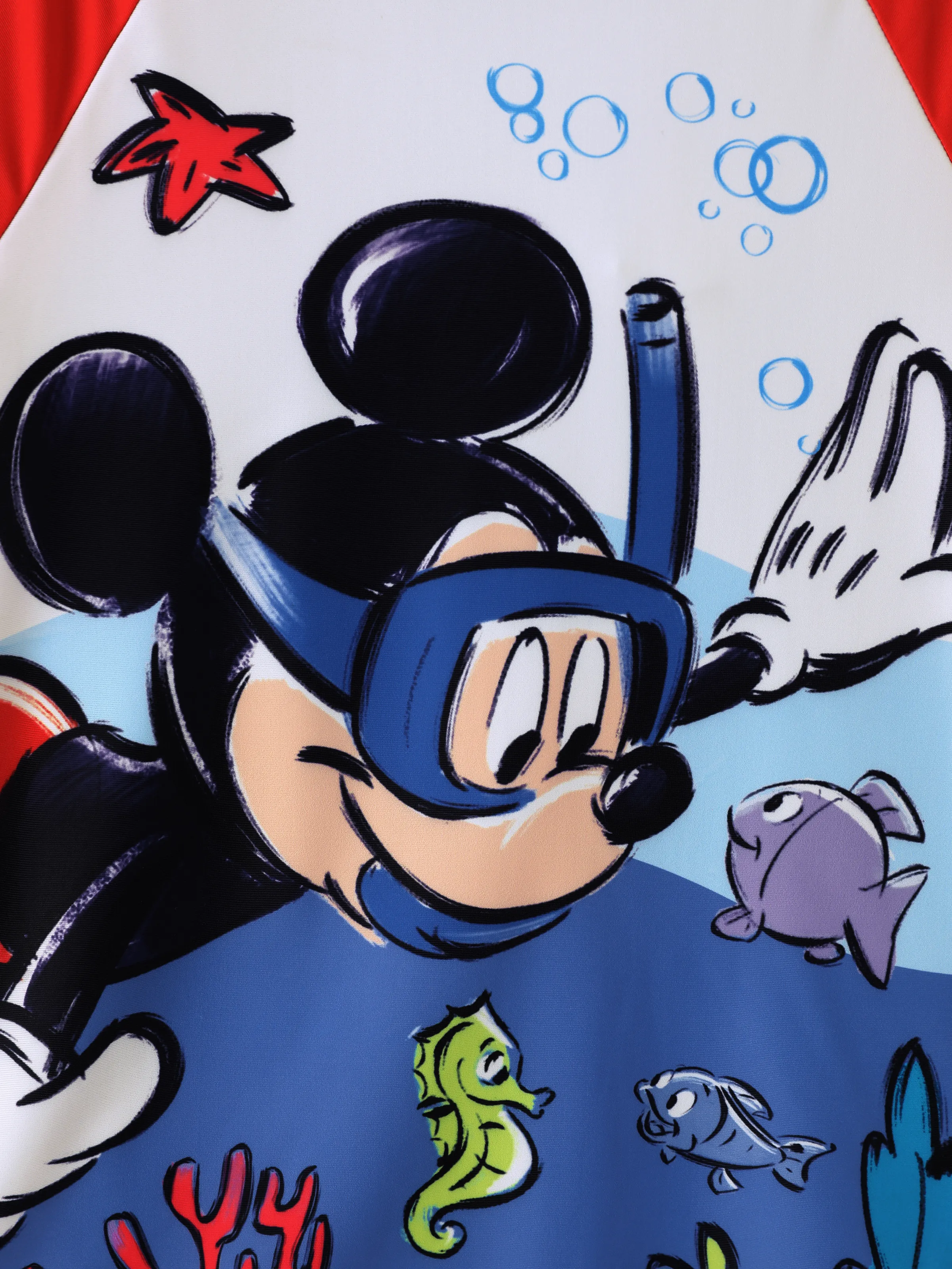 Disney Mickey and Friends Toddler/Kid Boy 2pcs Mickey Mouse UPF50+ Sea Life Print Tops and Trunks Swimsuit Deep Blue - Image 2