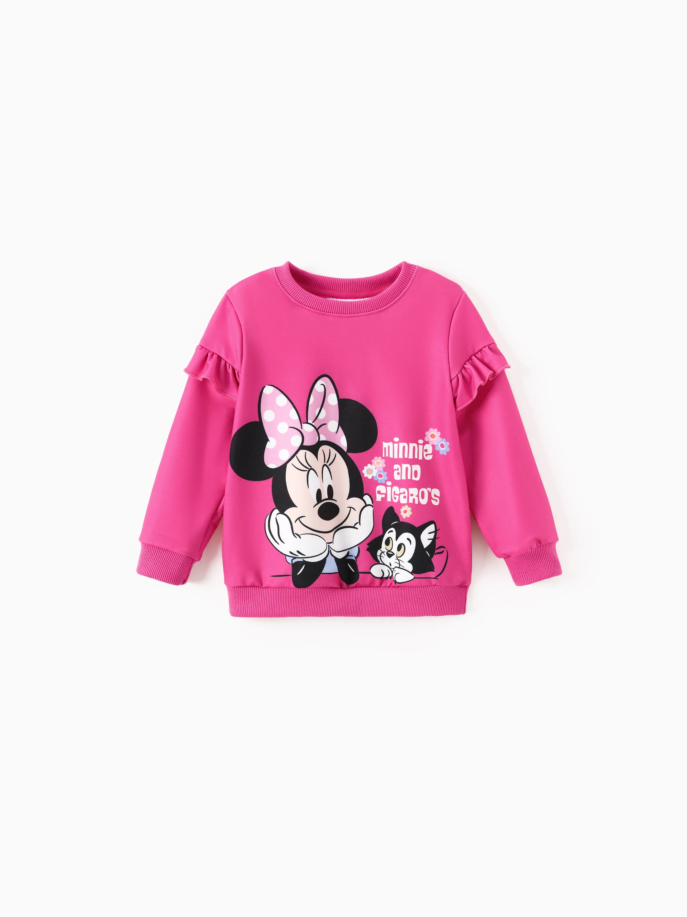 Disney Mickey and Friends Toddler/Kid Girl Minnie 2pcs Ruffled Sweatshirt and Leggings Set Hot Pink - Image 4