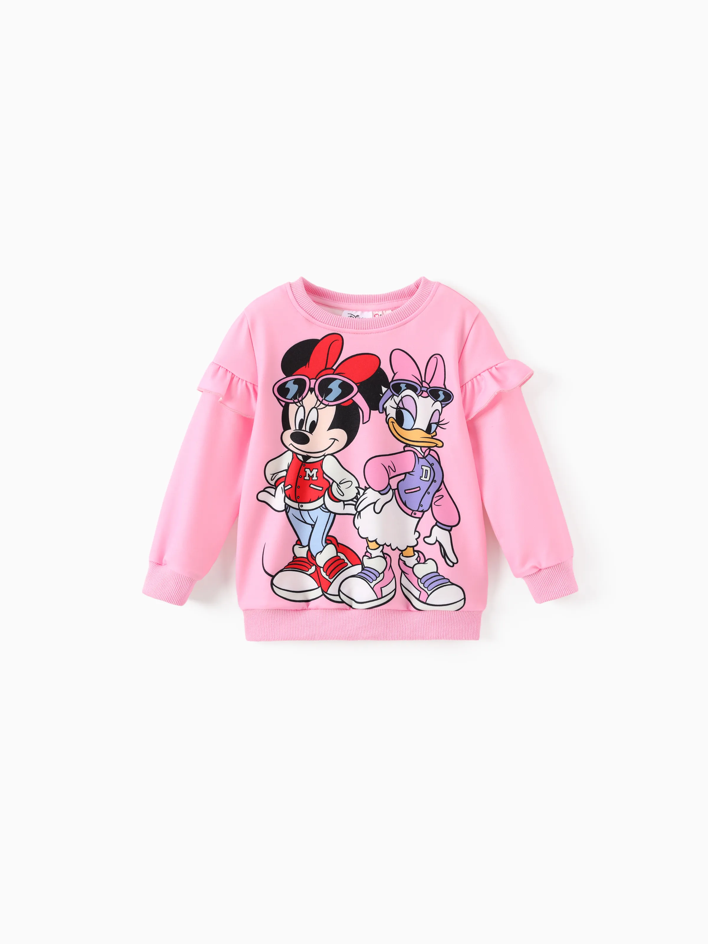 Disney Mickey and Friends Toddler/Kid Girl 2pcs Minnie & Daisy Ruffled Sweatshirt and Leggings Set Light Pink - Image 4