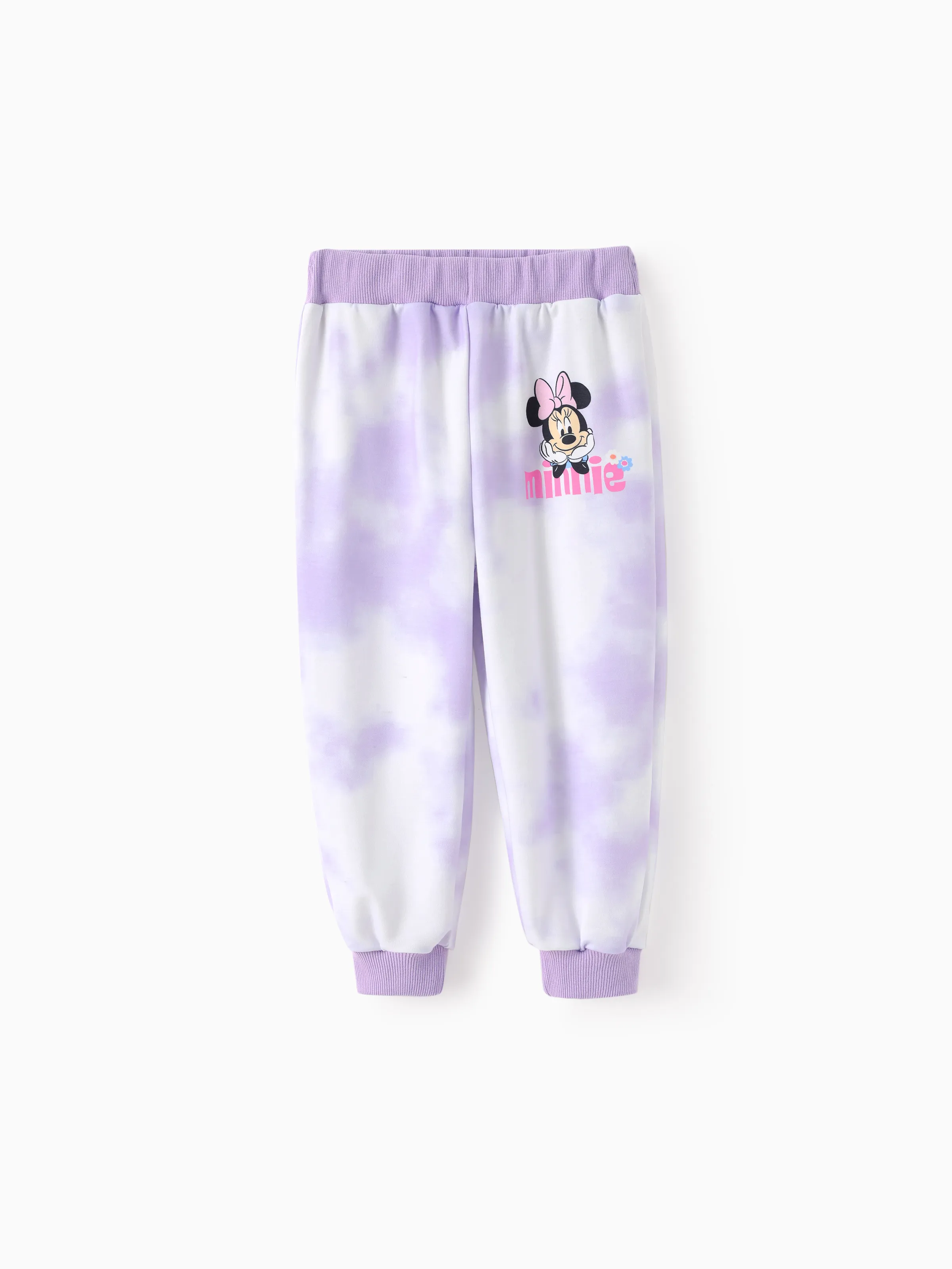 Disney Mickey and Friends Toddler/Kid Girl Minnie Mouse Tie dye Hoodie Sweatshirt and Sweatpants Set Purple - Image 6