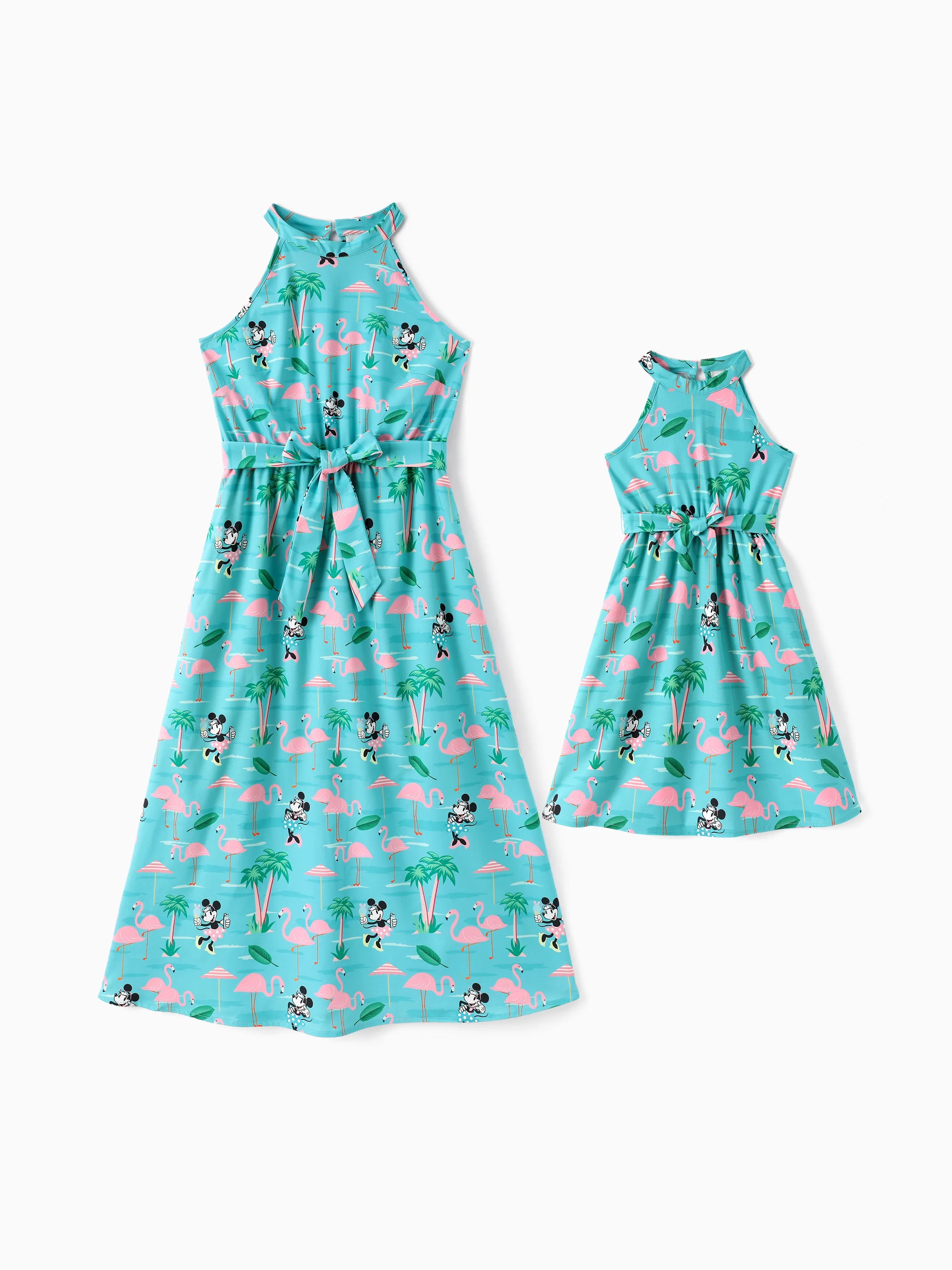 Disney Mickey and Friends Toddler/Kid Girl Minnie Mouse Halter Design Dress Mint Green - Image 2