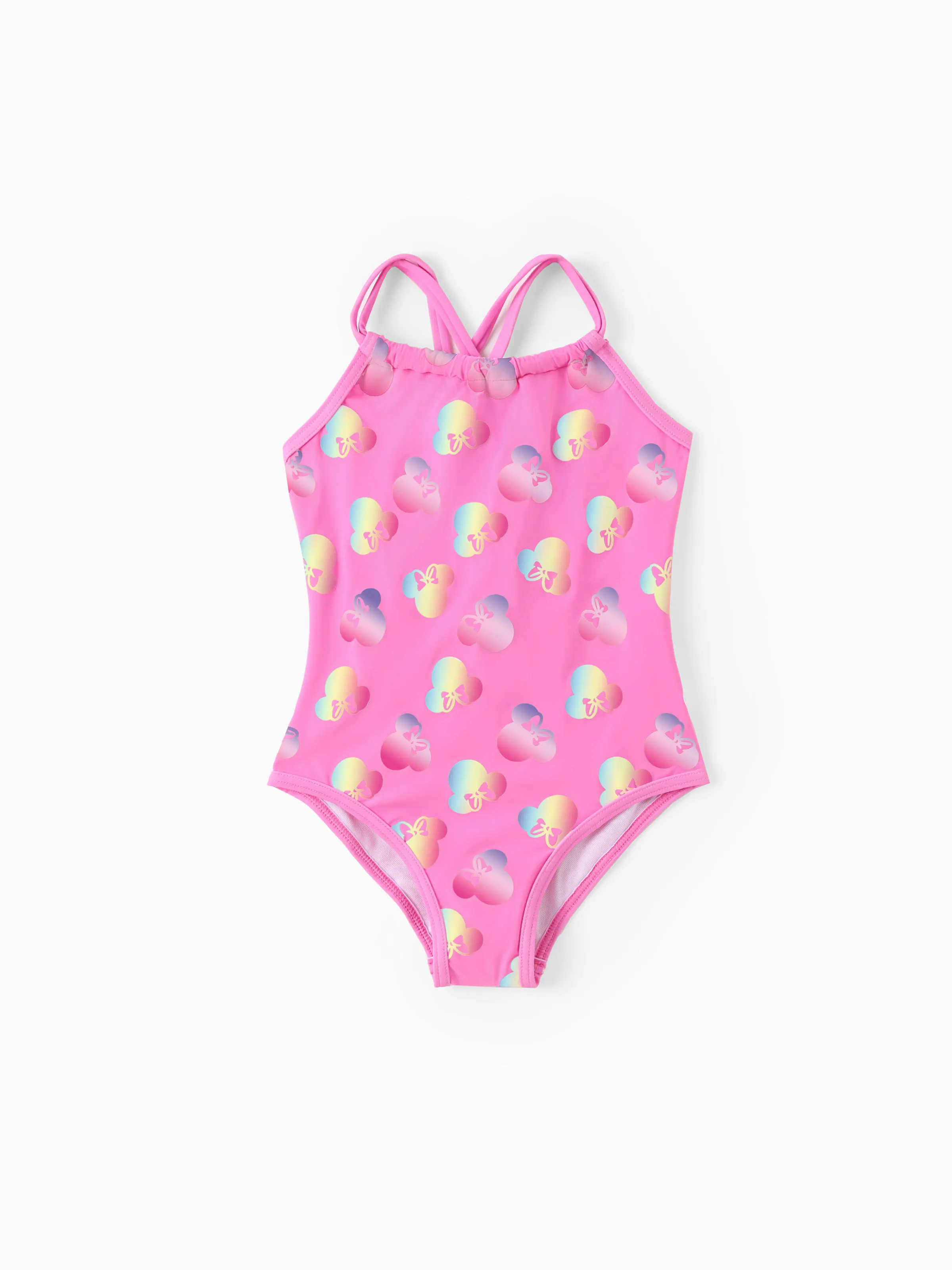 Disney Mickey and Friends Toddler/Kid Girl Minnie Mouse UPF 50+ Color Changing Swimsuit Pink - Image 4