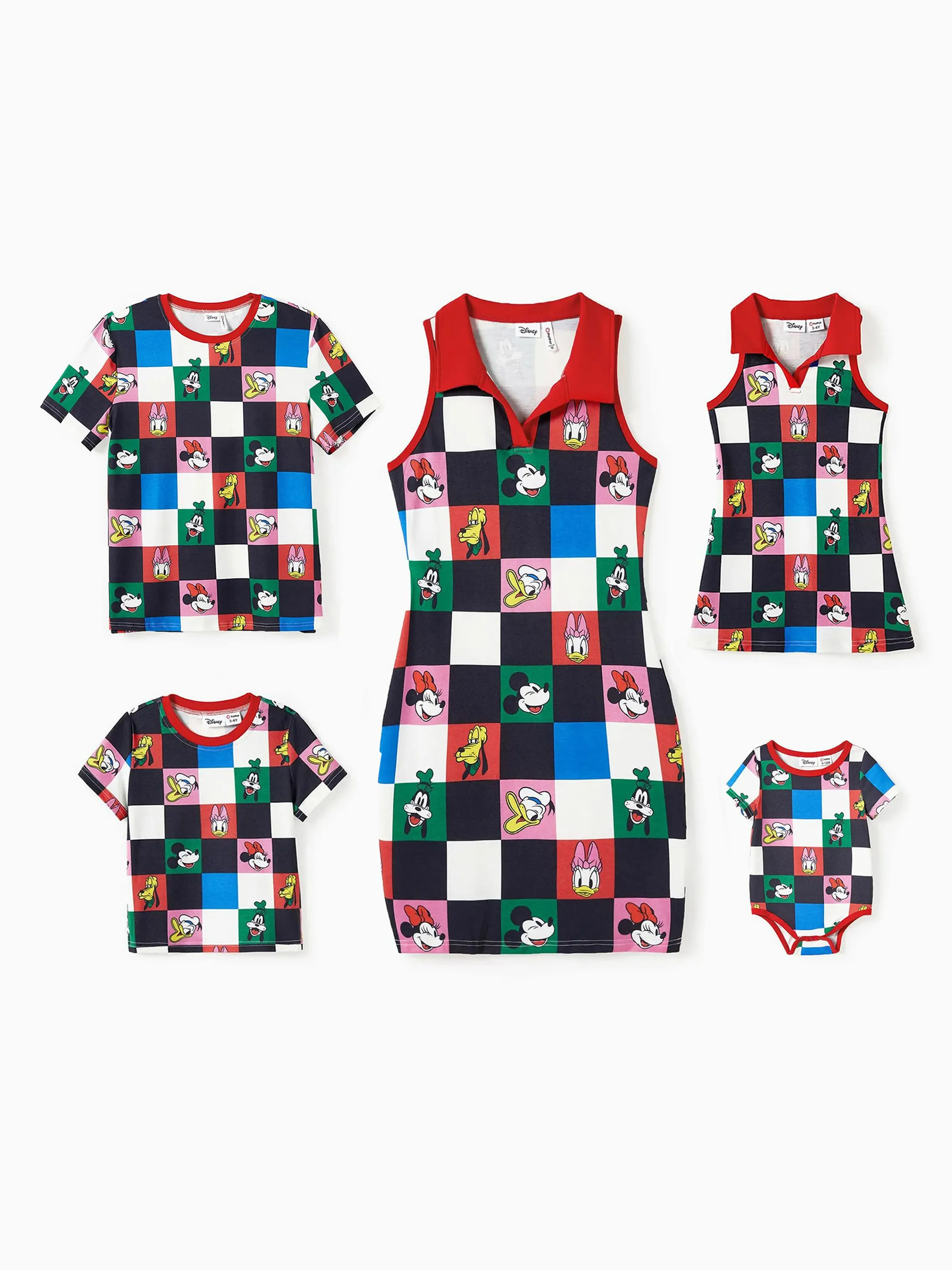 Disney Mickey and Friends Toddler/Kid Girl Naia™ Colorful Checkered Pattern Sleeveless Dress Multi-color - Image 2