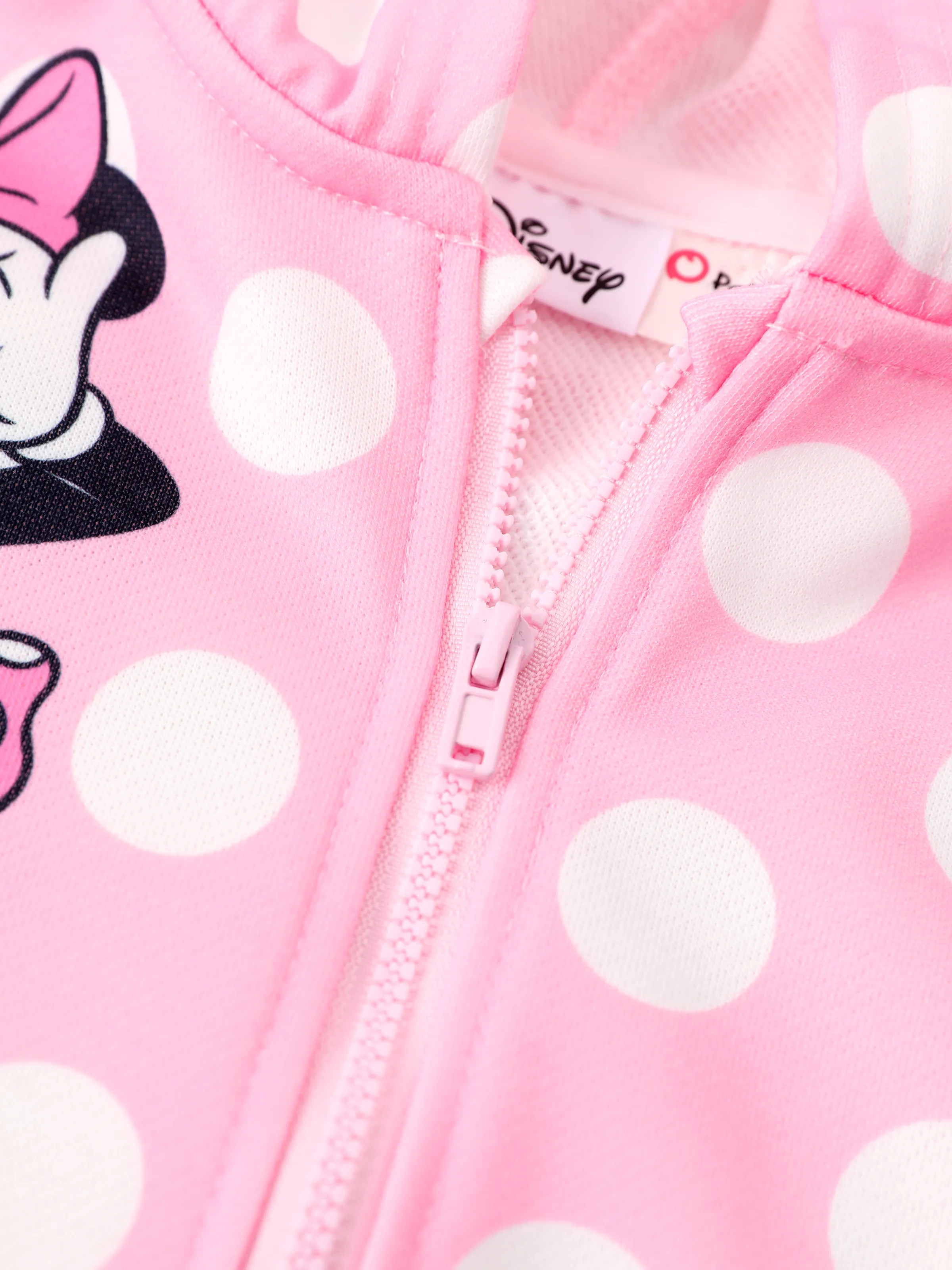 Disney Mickey and Friends Toddler/Kids Girl Minnie Mouse Argyle Pattern Hooded Jacket Pink - Image 2