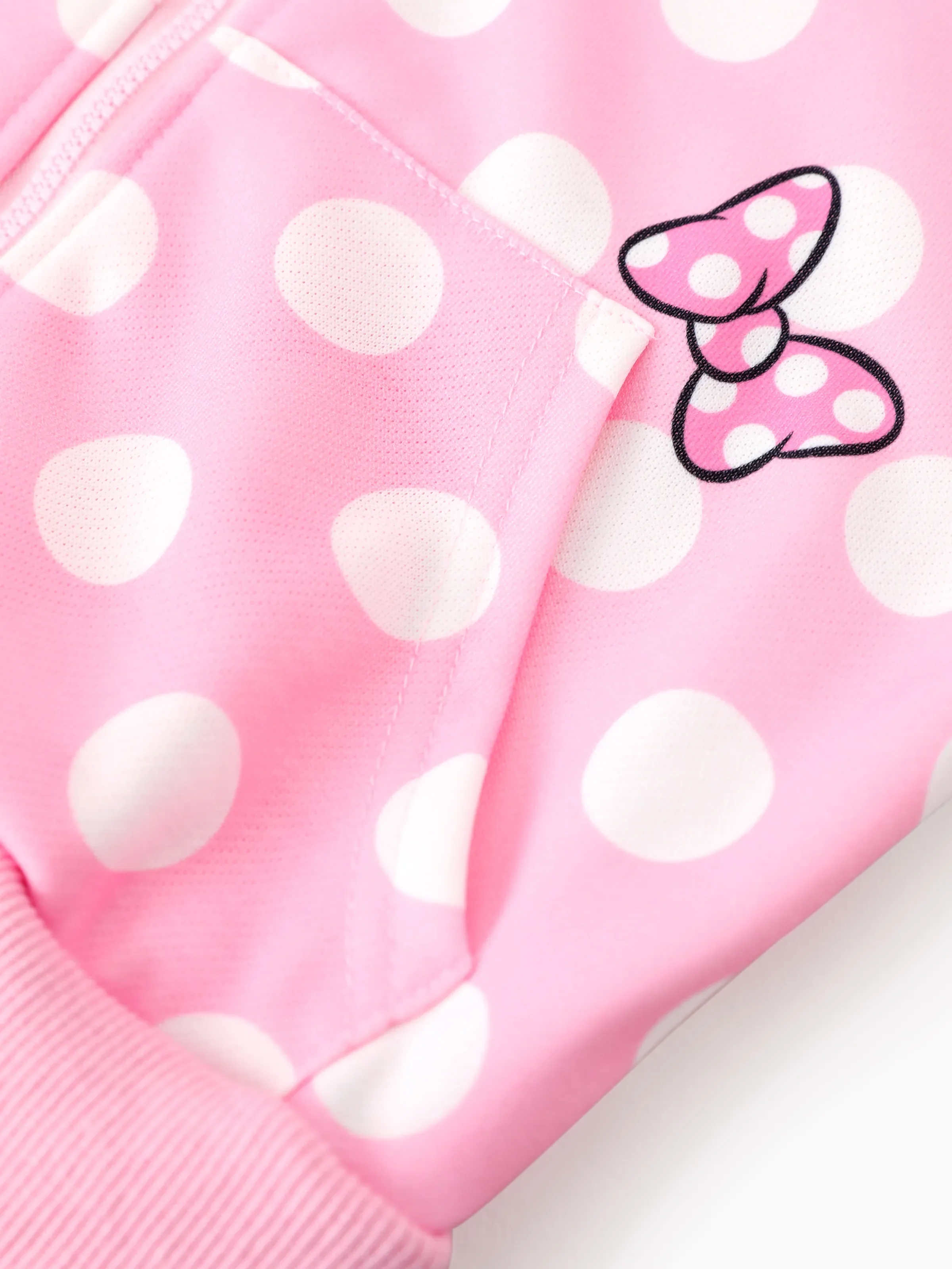 Disney Mickey and Friends Toddler/Kids Girl Minnie Mouse Argyle Pattern Hooded Jacket Pink - Image 4