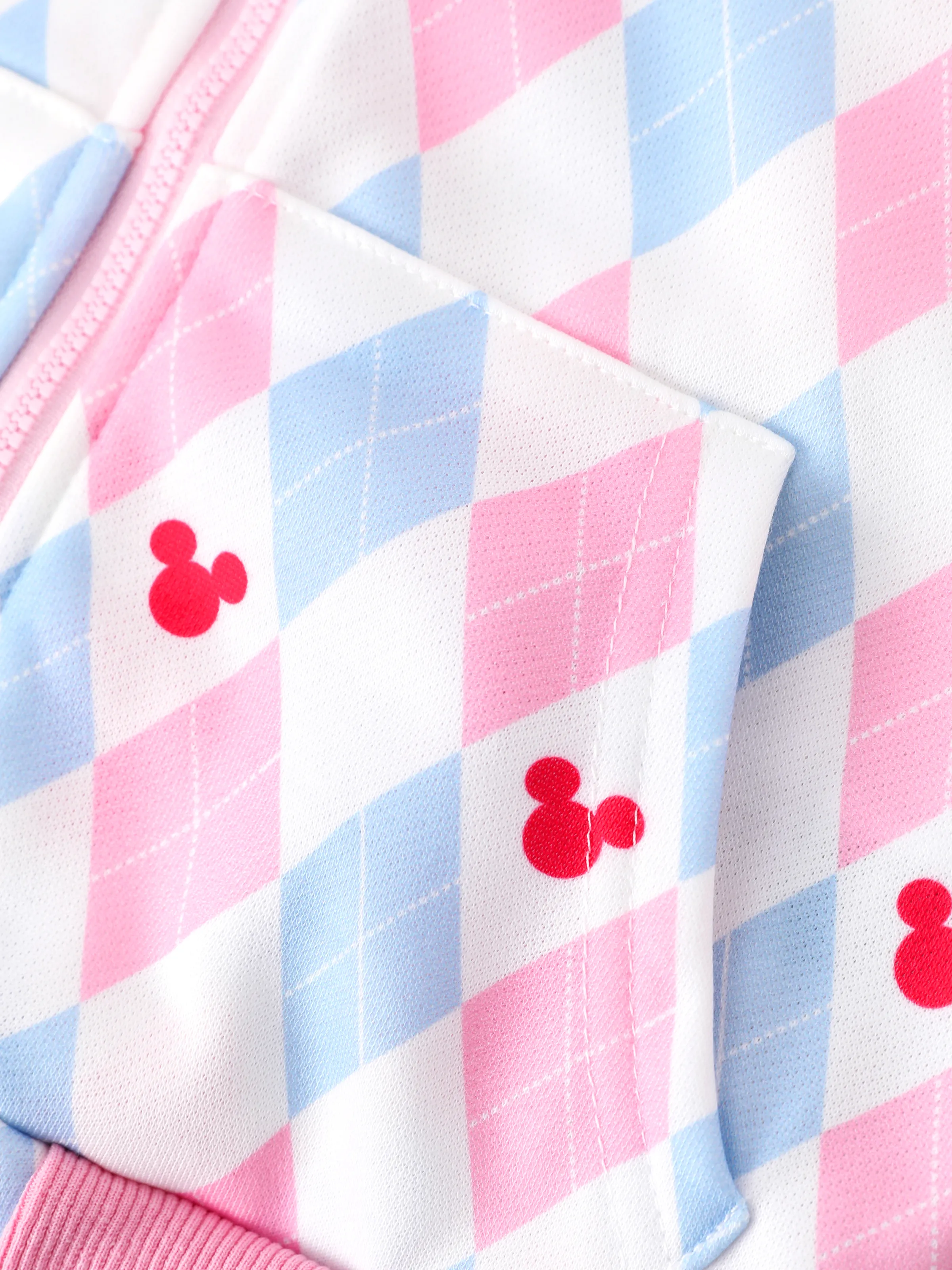 Disney Mickey and Friends Toddler/Kids Girl Minnie Mouse Argyle Pattern Hooded Jacket White - Image 5