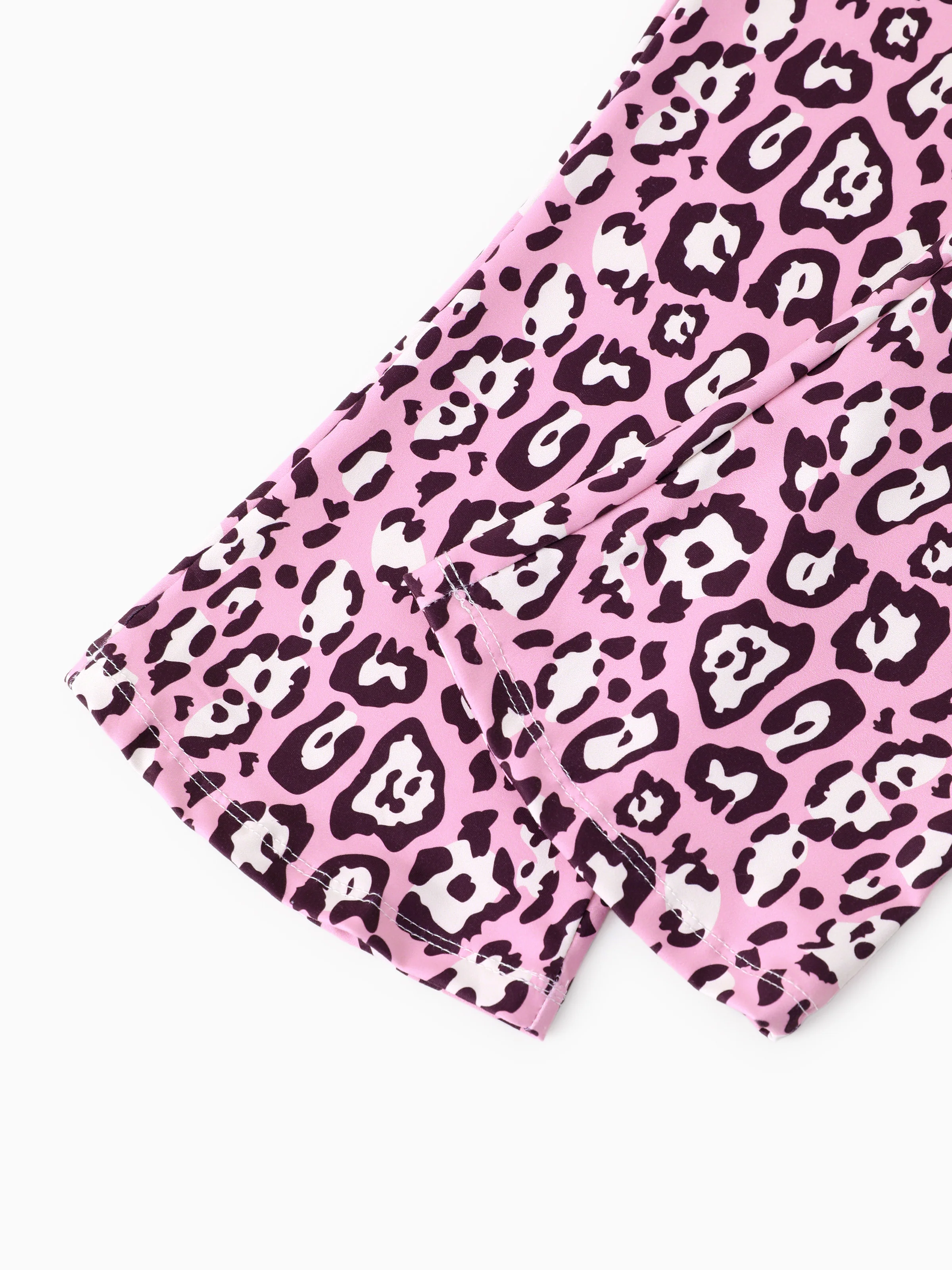 Disney Mickey and Friends Toddler/Kids Girl 2pcs Minnie/Daisy Girl Tie Longsleeves Top and Leopard Print Flared Pants Set Pink - Image 10