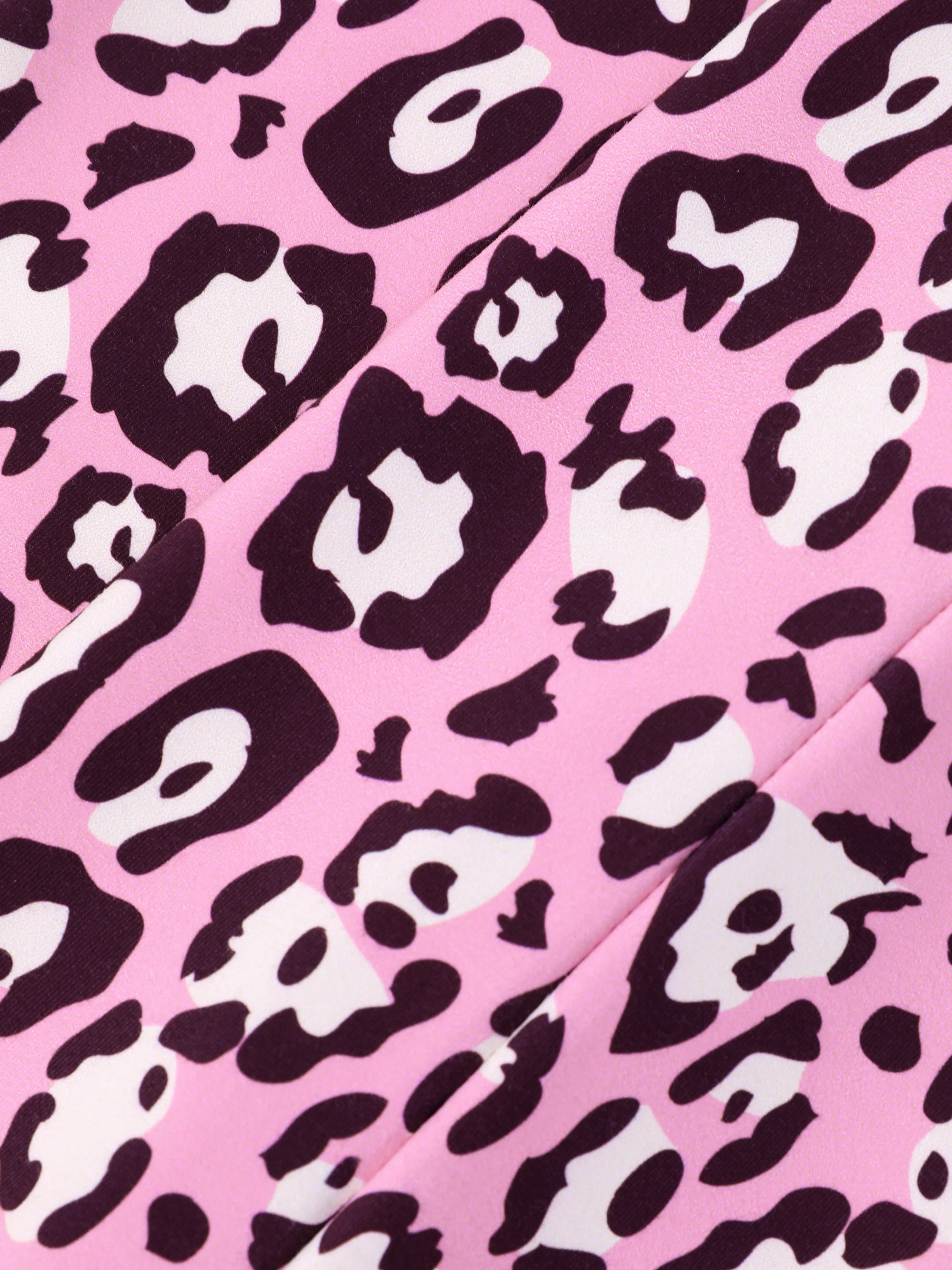 Disney Mickey and Friends Toddler/Kids Girl 2pcs Minnie/Daisy Girl Tie Longsleeves Top and Leopard Print Flared Pants Set Pink - Image 12