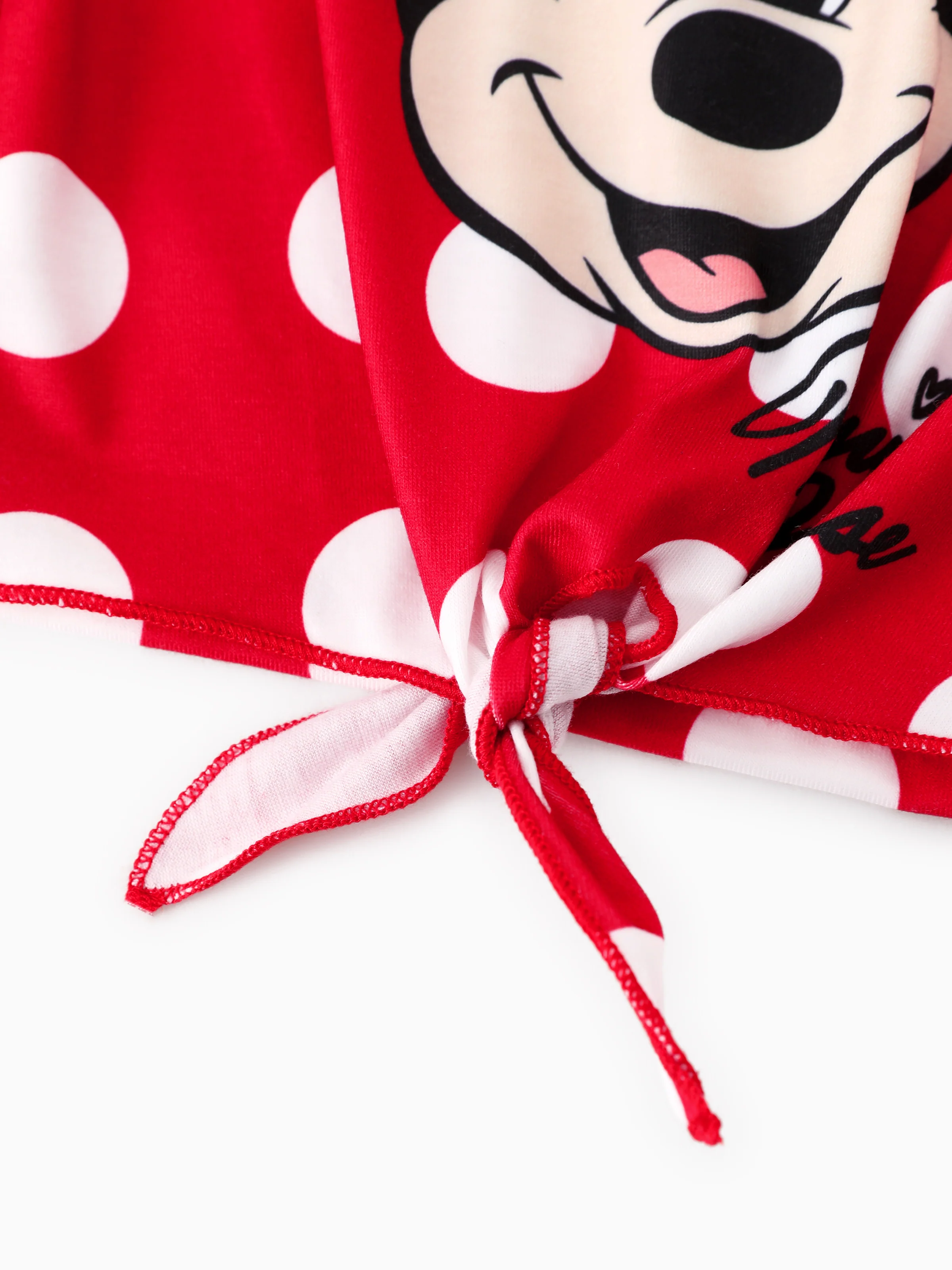 Disney Mickey and Friends Toddler/Kids Girl 2pcs Minnie Tie Longsleeves Top and Leopard Print Flared Pants Set Red - Image 7