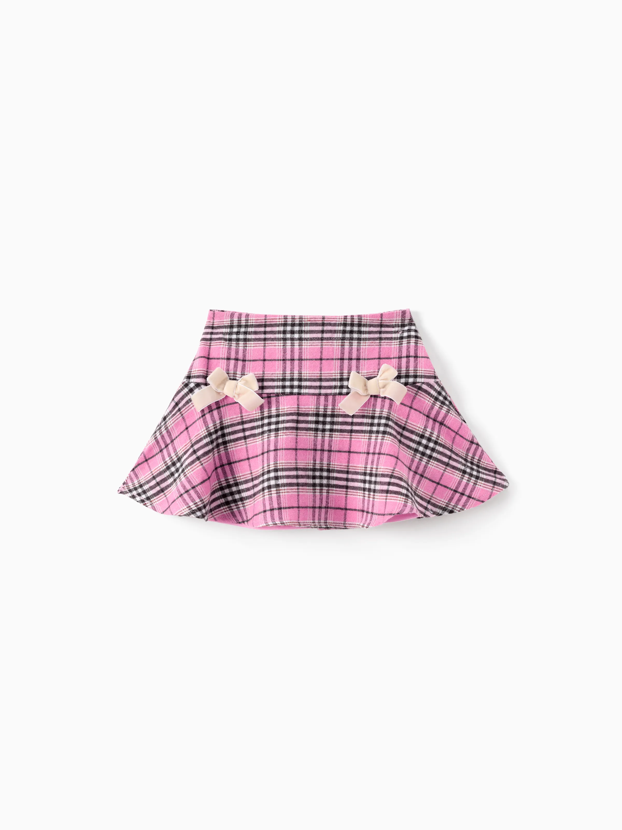Disney Mickey and Friends Toddler/Kid Girl 2pcs Minnie Mouse Plaid Print with Bows Skirt Set Pink Pink - Image 9
