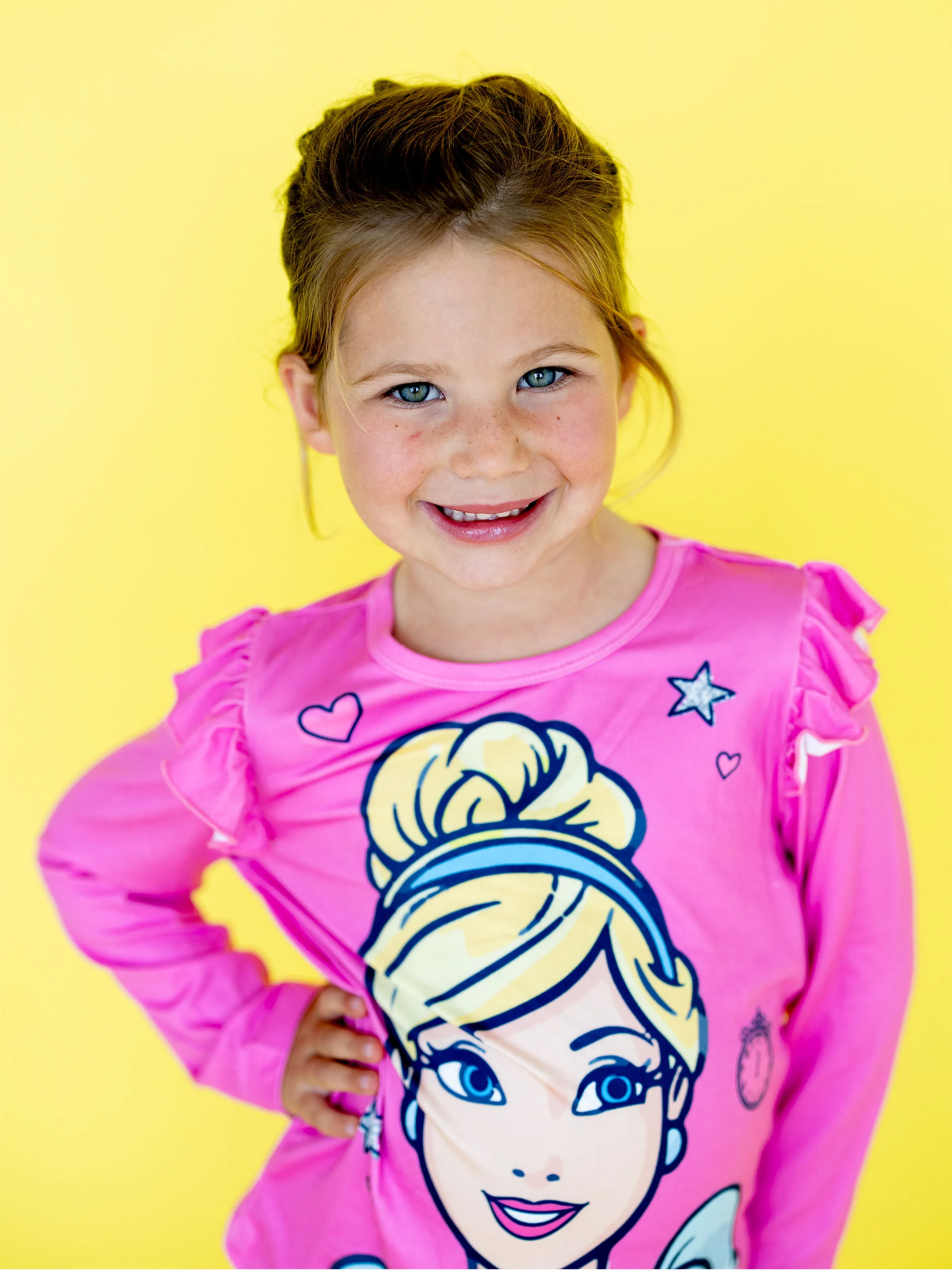 Disney Princess Baby Girl 2pcs Cinderella Print Top and Leggings Set Pink - Image 3