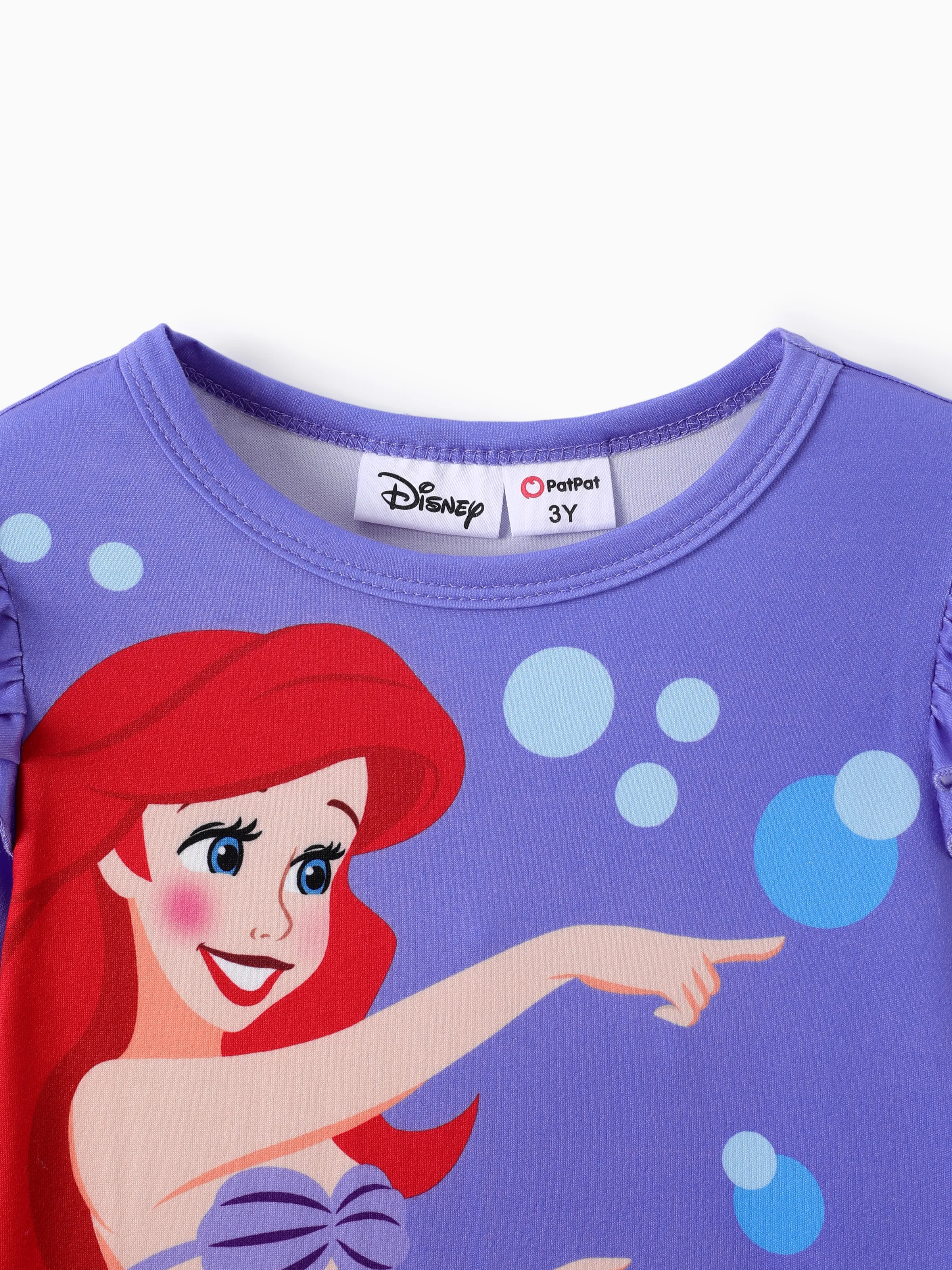 Disney Princess Baby Girl 2pcs Ariel Print Top and Leggings Set Purple - Image 4