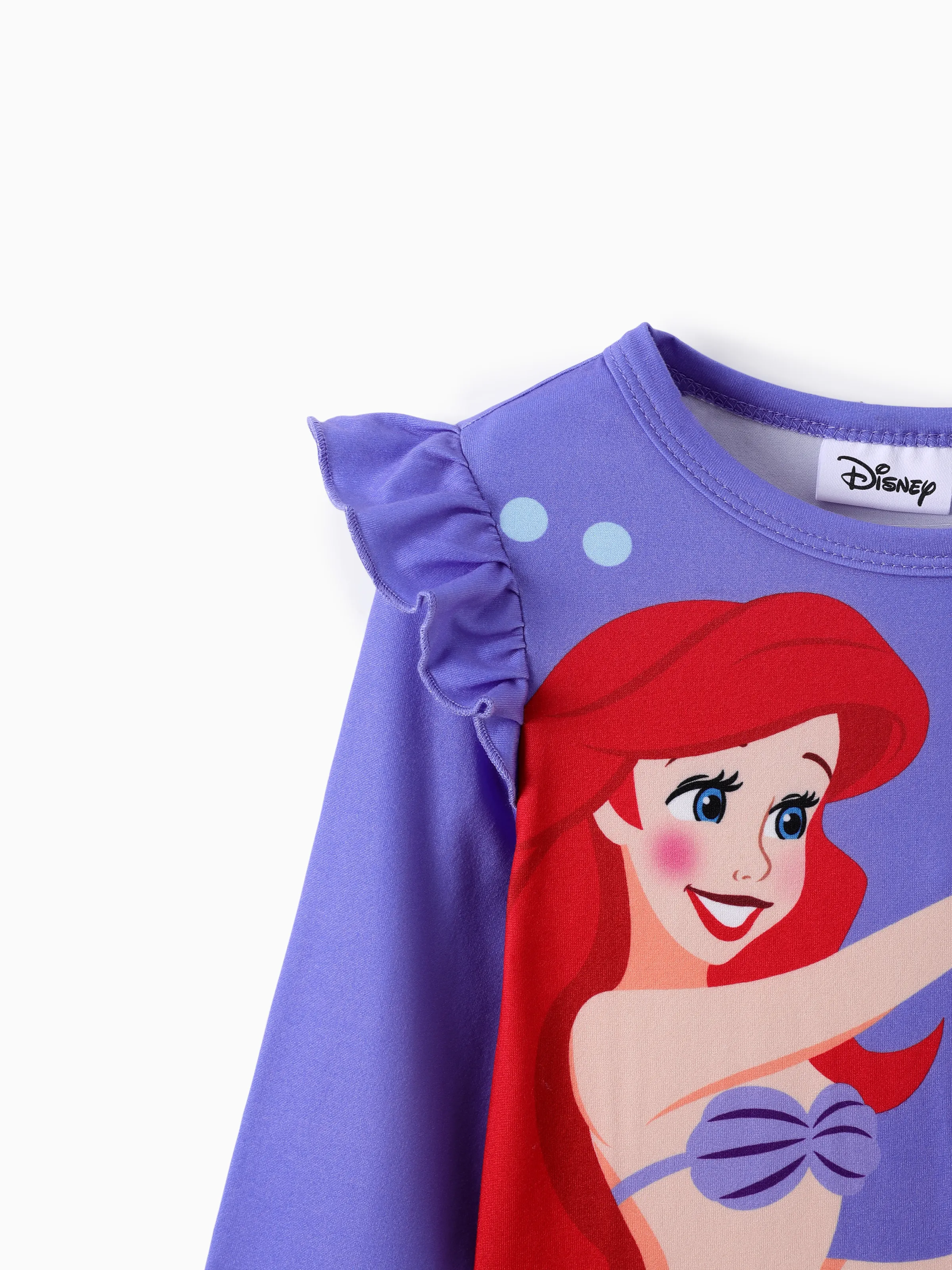 Disney Princess Baby Girl 2pcs Ariel Print Top and Leggings Set Purple - Image 5