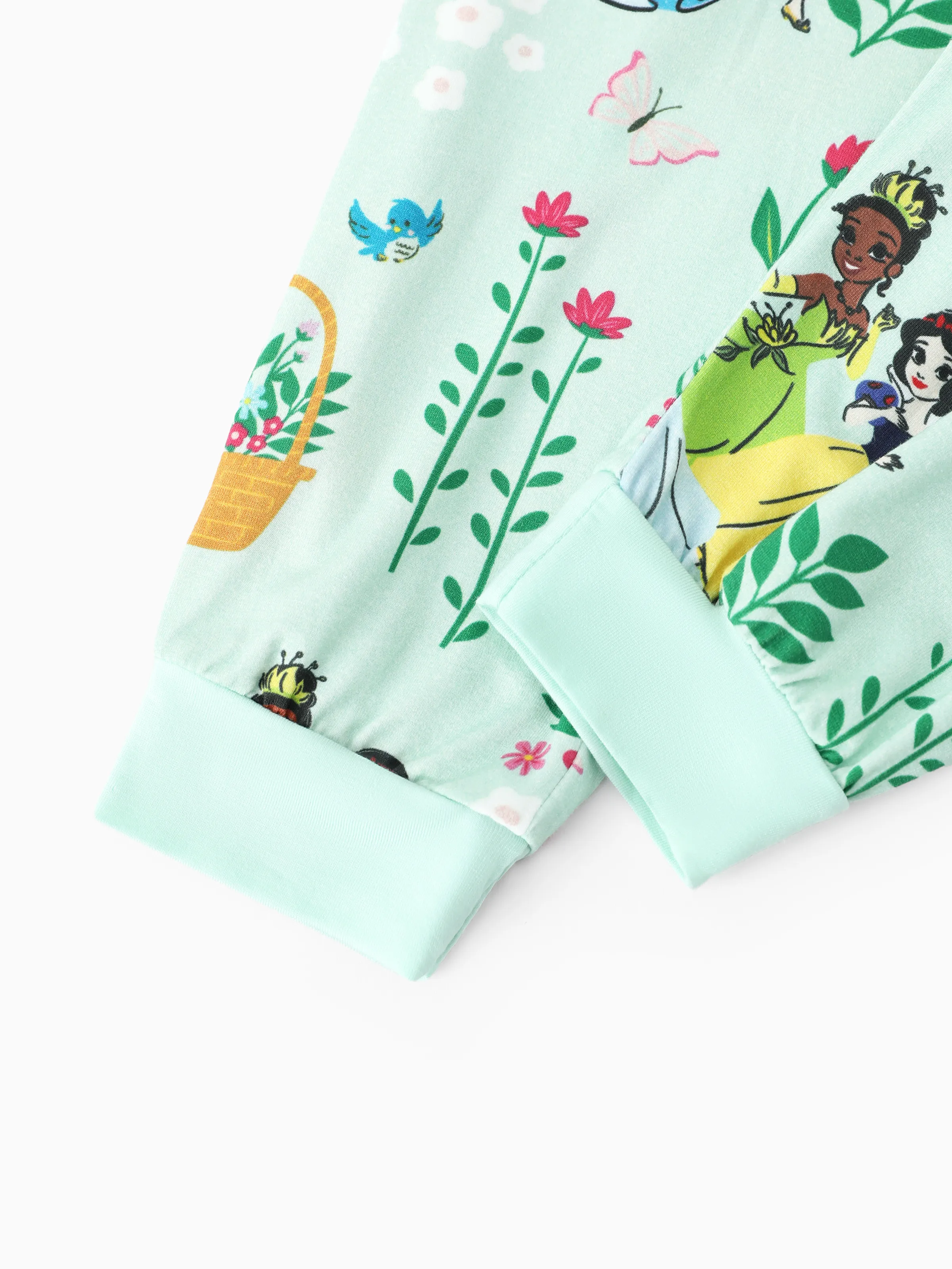Disney Princess Baby Girl 2pcs Tiana/Cinderella/Snow White Bamboo Ruffle Sleeves Top and Leggings Set Green - Image 15