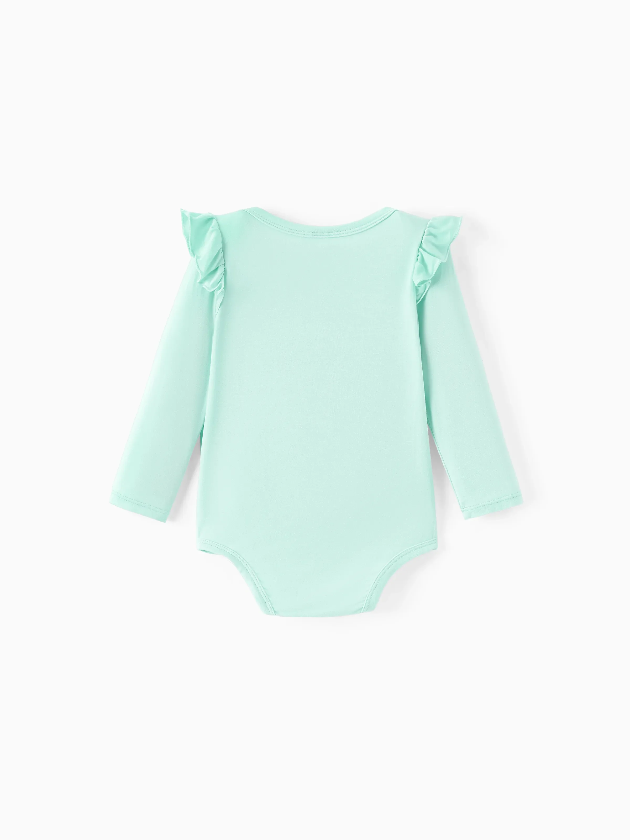 Disney Princess Baby Girl 2pcs Tiana/Cinderella/Snow White Bamboo Ruffle Sleeves Top and Leggings Set Green - Image 6