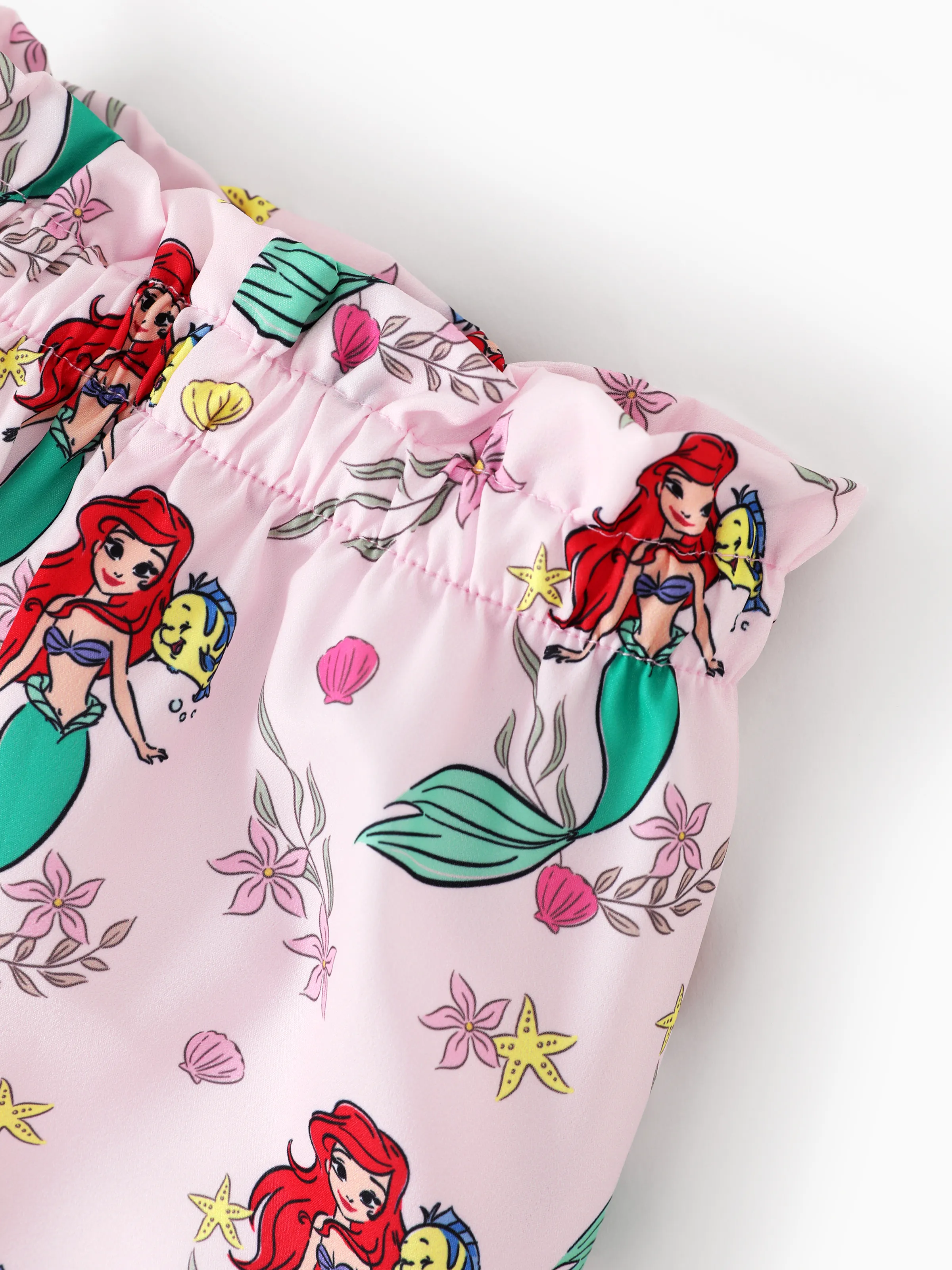 Disney Princess Baby Girl Ariel 3pcs Ruffle Romper and Pants with Headband Set Hot Pink - Image 10