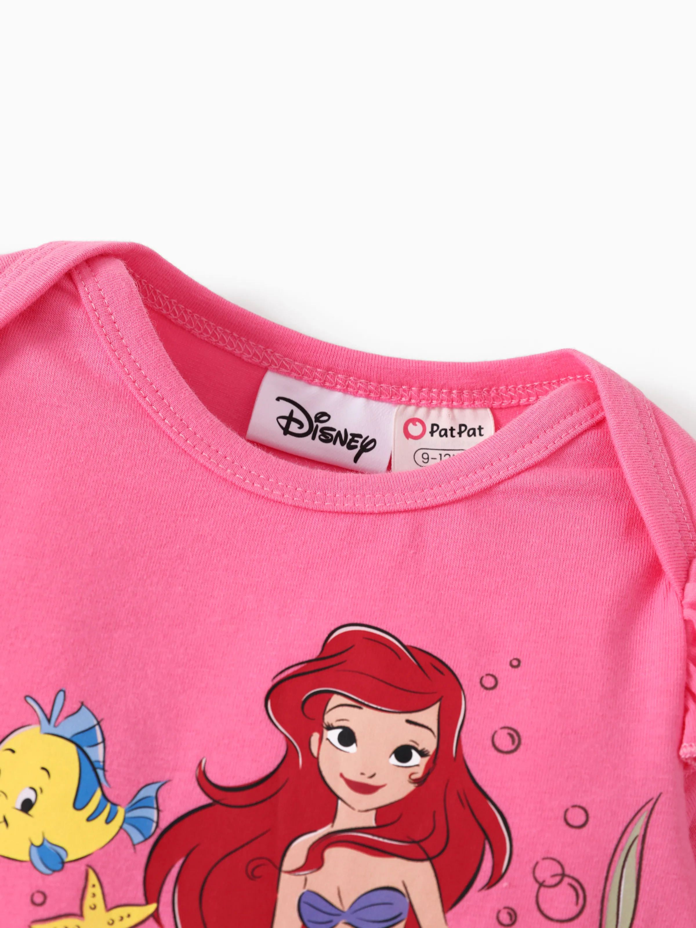 Disney Princess Baby Girl Ariel 3pcs Ruffle Romper and Pants with Headband Set Hot Pink - Image 4