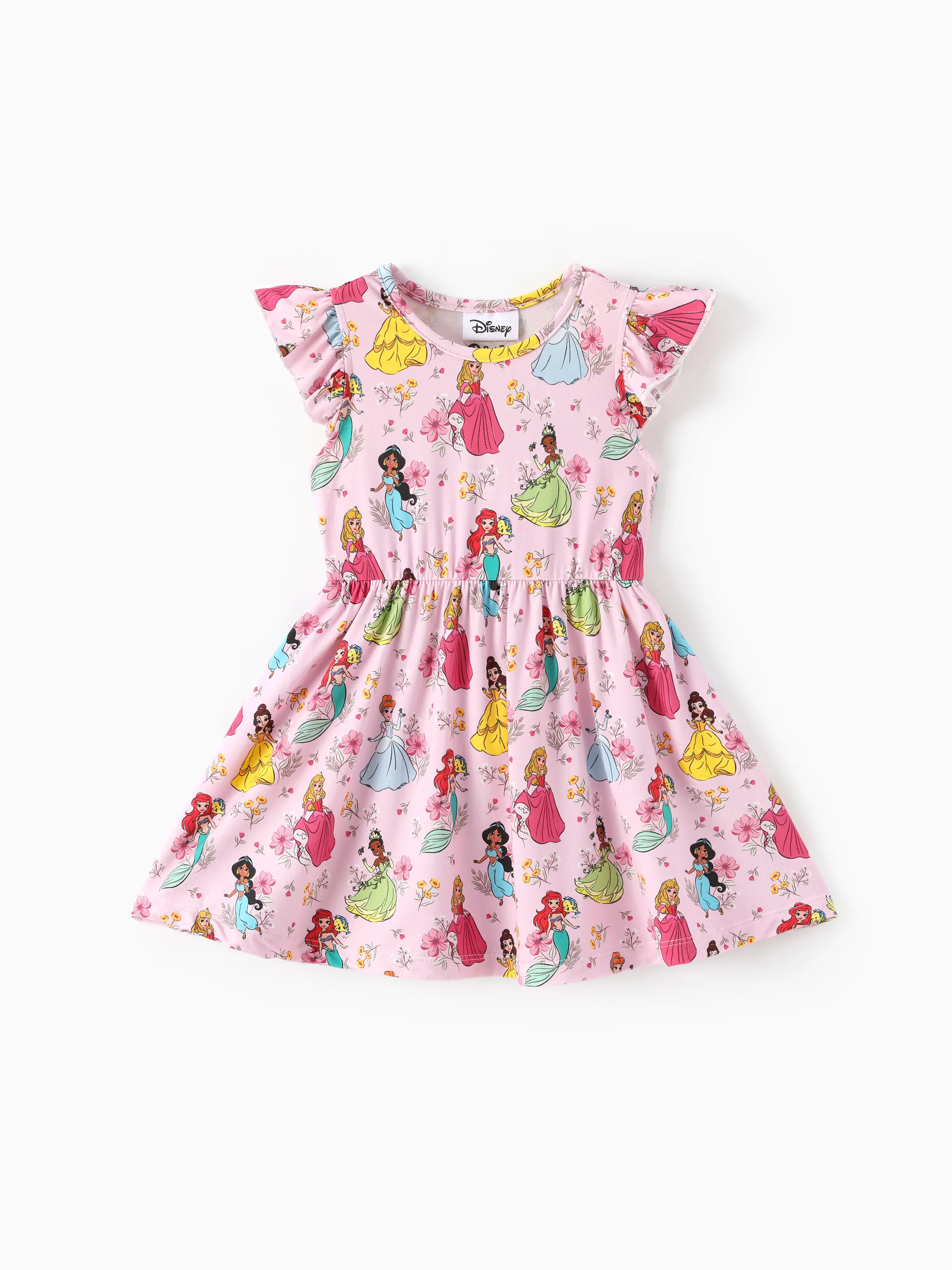 Disney Princess Baby Girl Bamboo 2-Pack Dress and Romper Set Hot Pink - Image 4