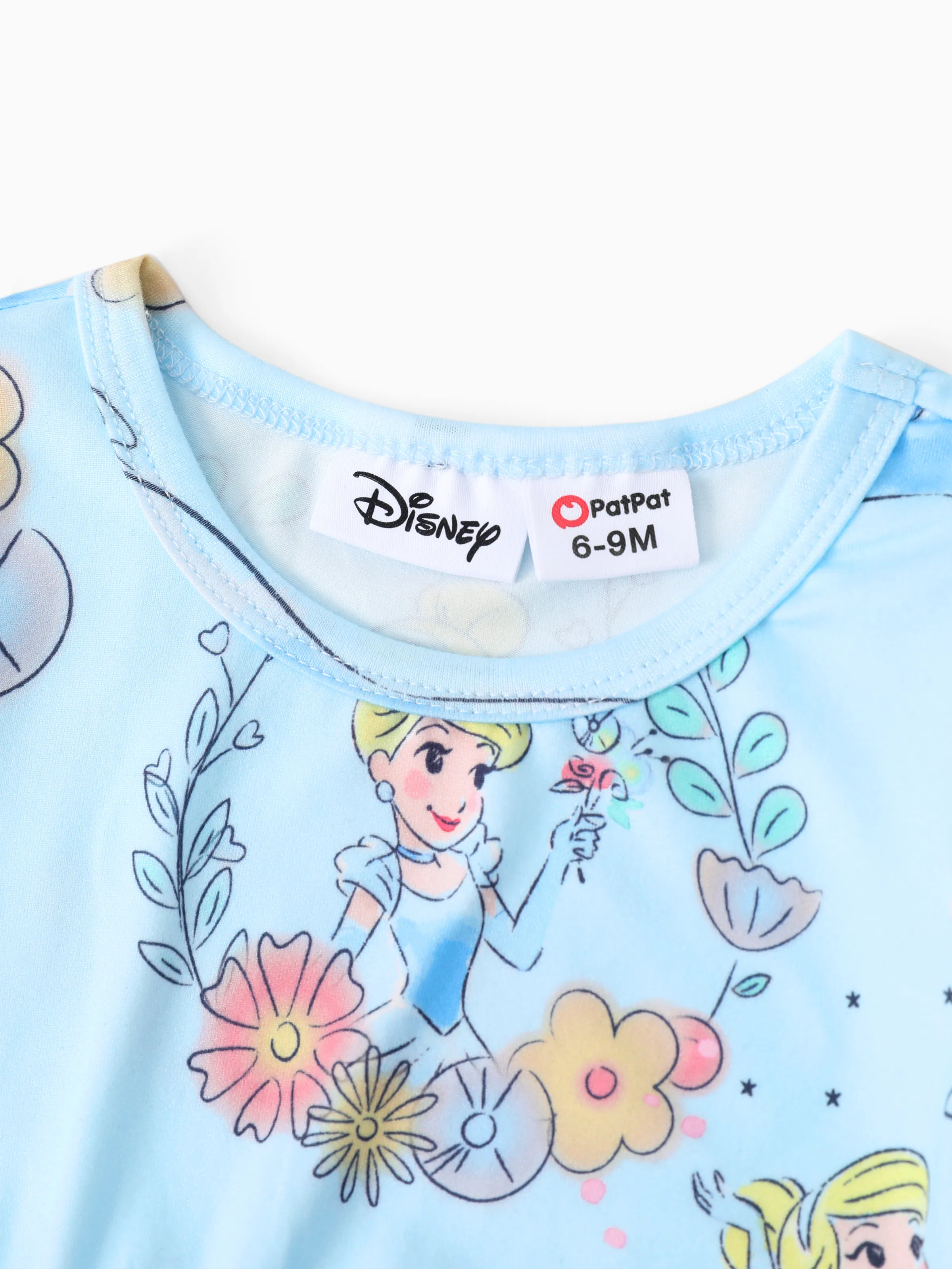 Disney Princess Baby Girl Cinderella Print Ruffled Dress Blue - Image 2