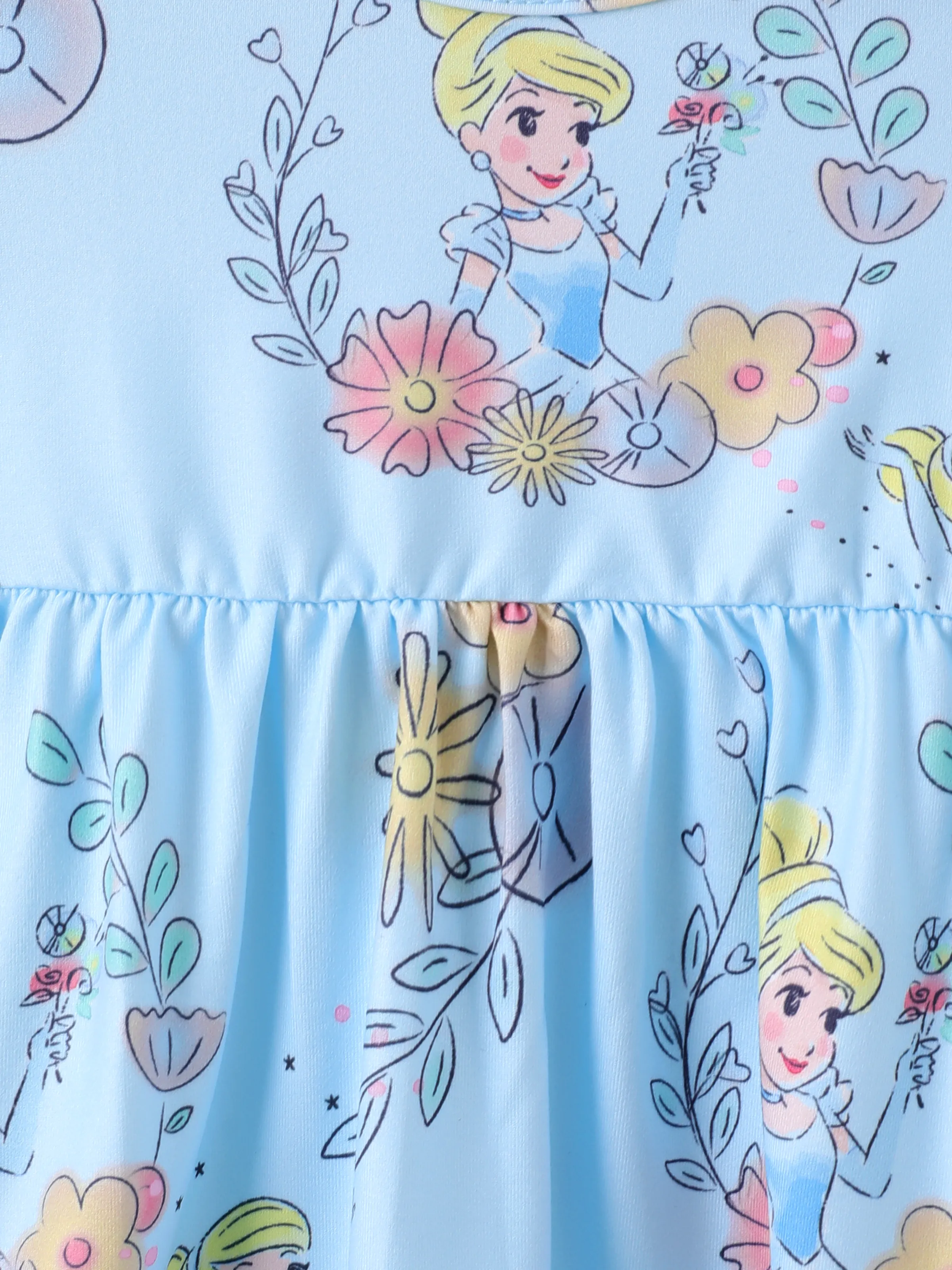Disney Princess Baby Girl Cinderella Print Ruffled Dress Blue - Image 5