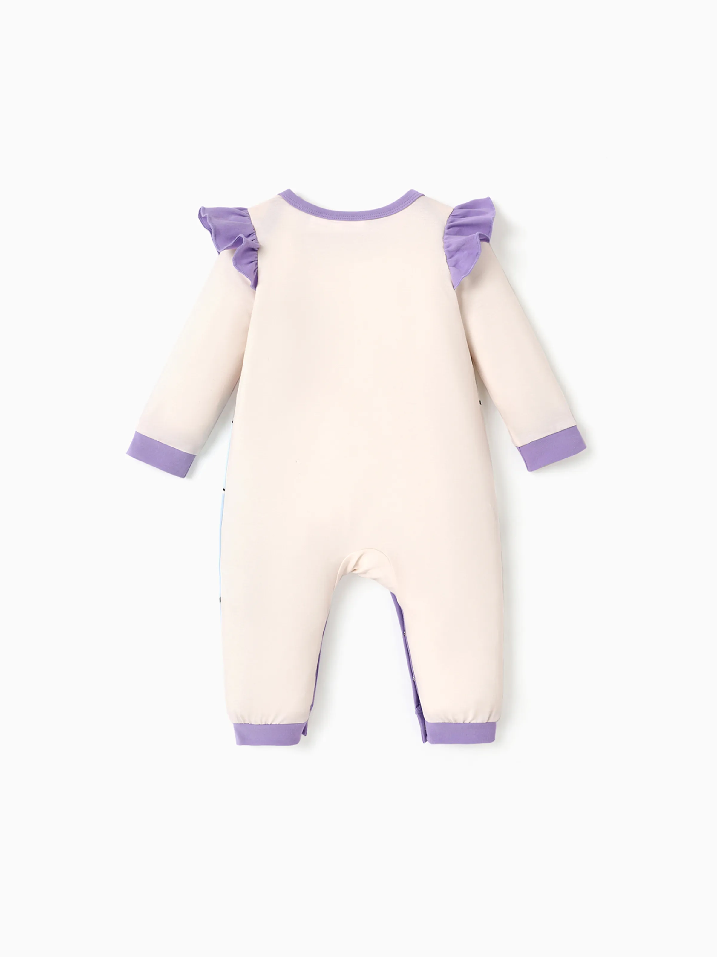 Disney Princess Baby Girl Naia™ Cinderella Print Ruffled Jumpsuit Apricot - Image 3