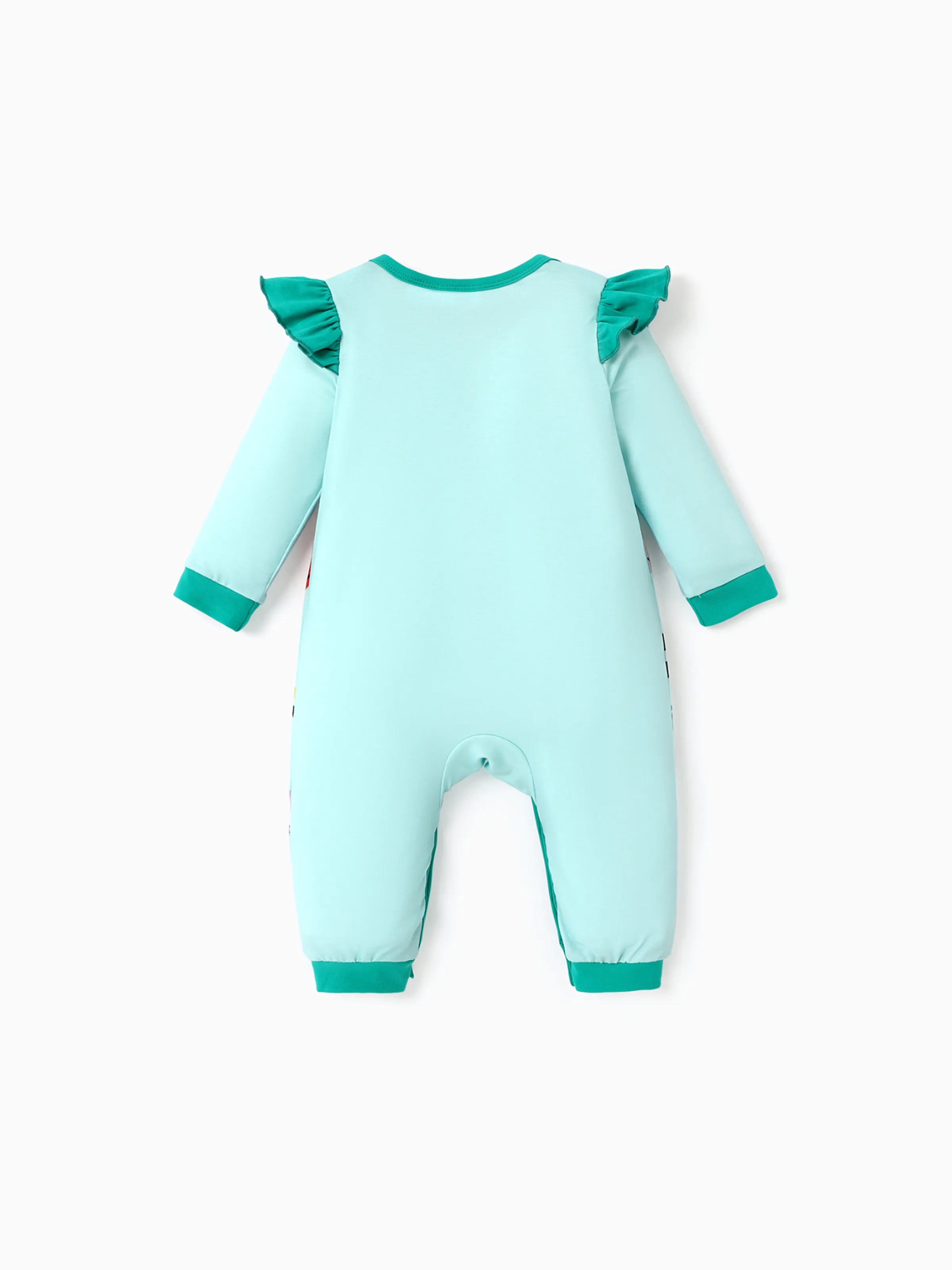 Disney Princess Baby Girl Naia™ Ariel Print Ruffled Jumpsuit Green - Image 3