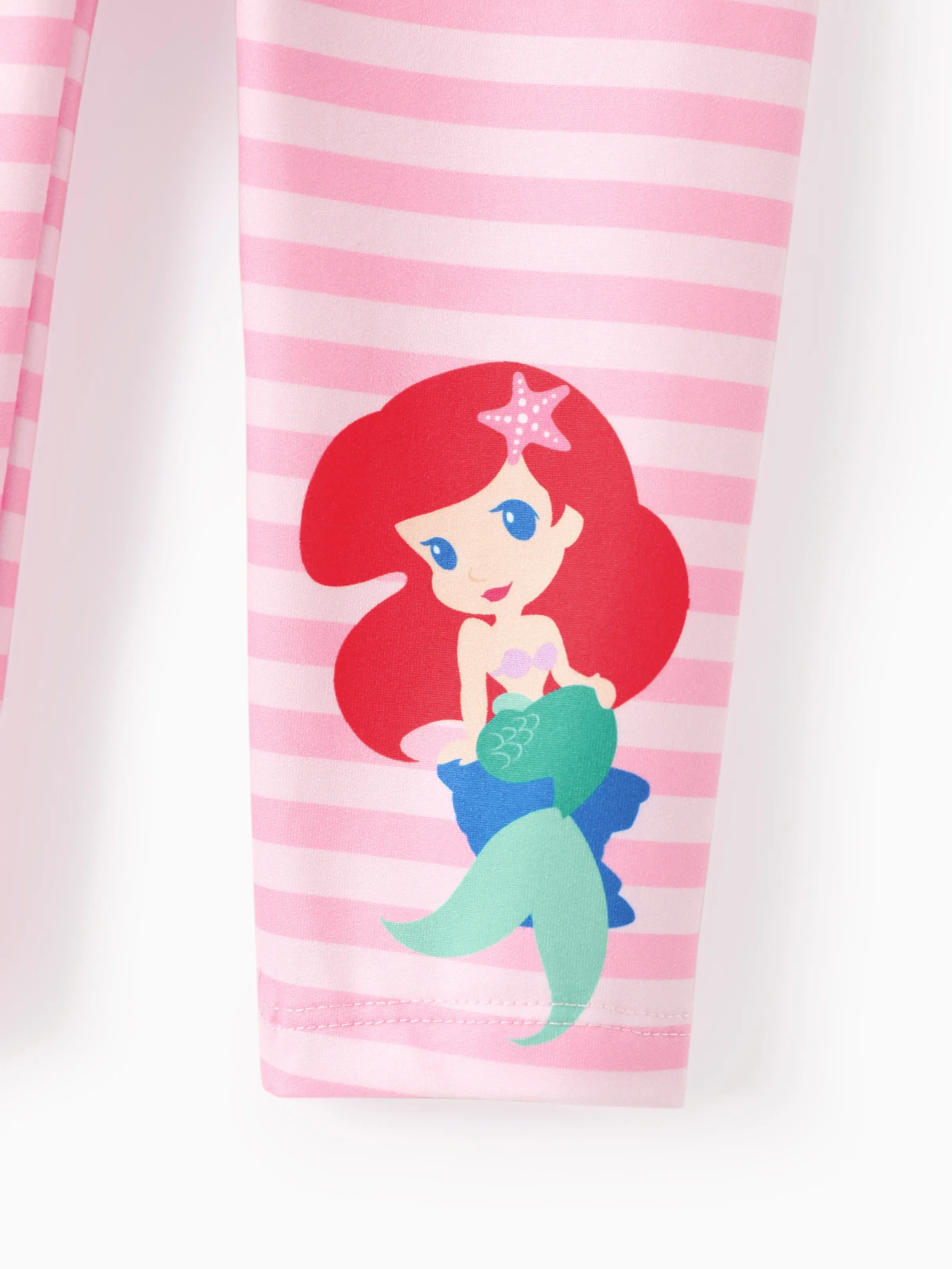 Disney Princess Baby/Toddler Girl Ariel 2pcs Striped Ruffle Tunic Top and Leggings Set Pink - Image 13