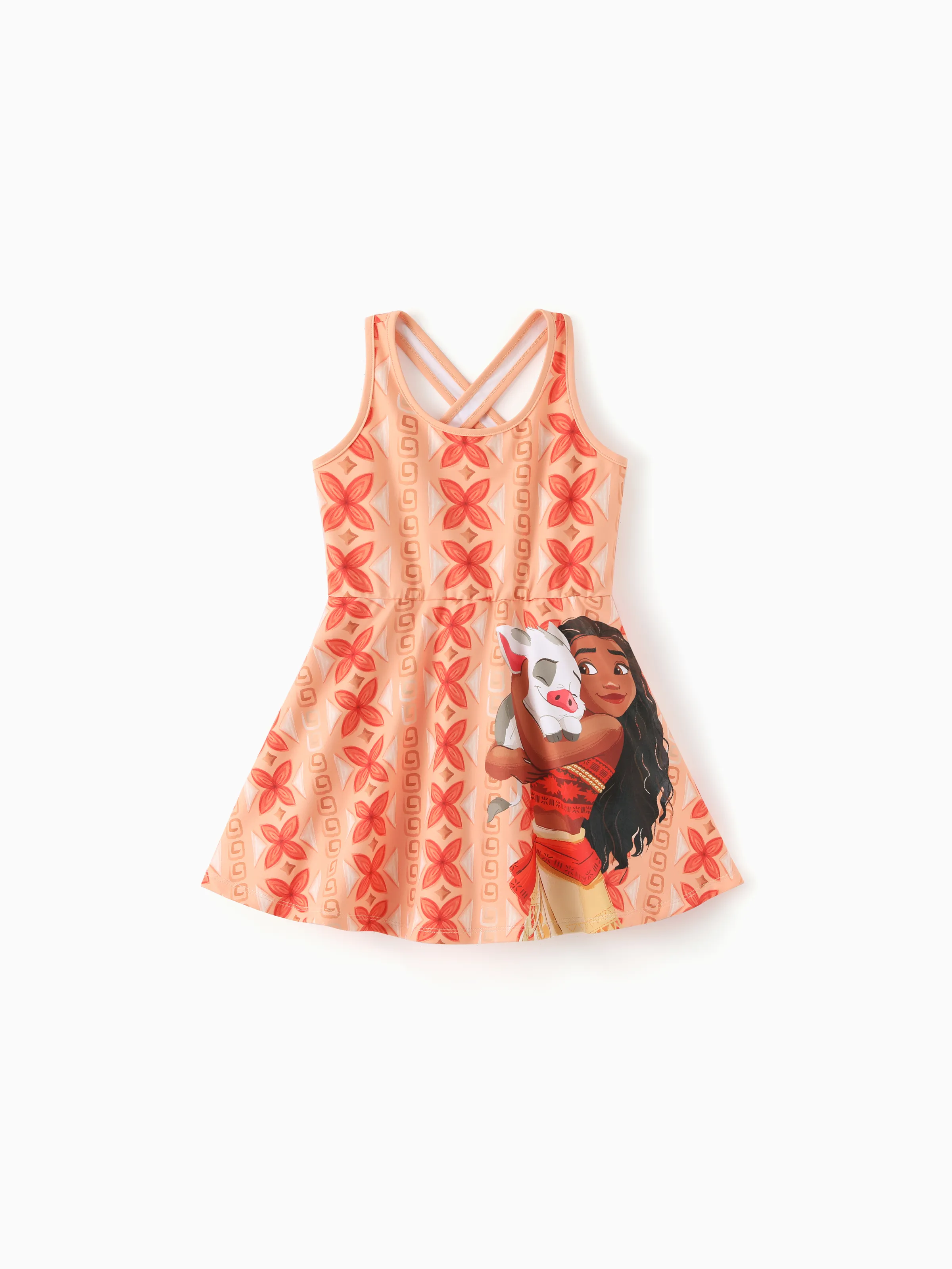 Disney Princess Matching Family Moana Sporty Dress with Built-in Shorts & Pockets/ Cotton Top Orange - Image 11