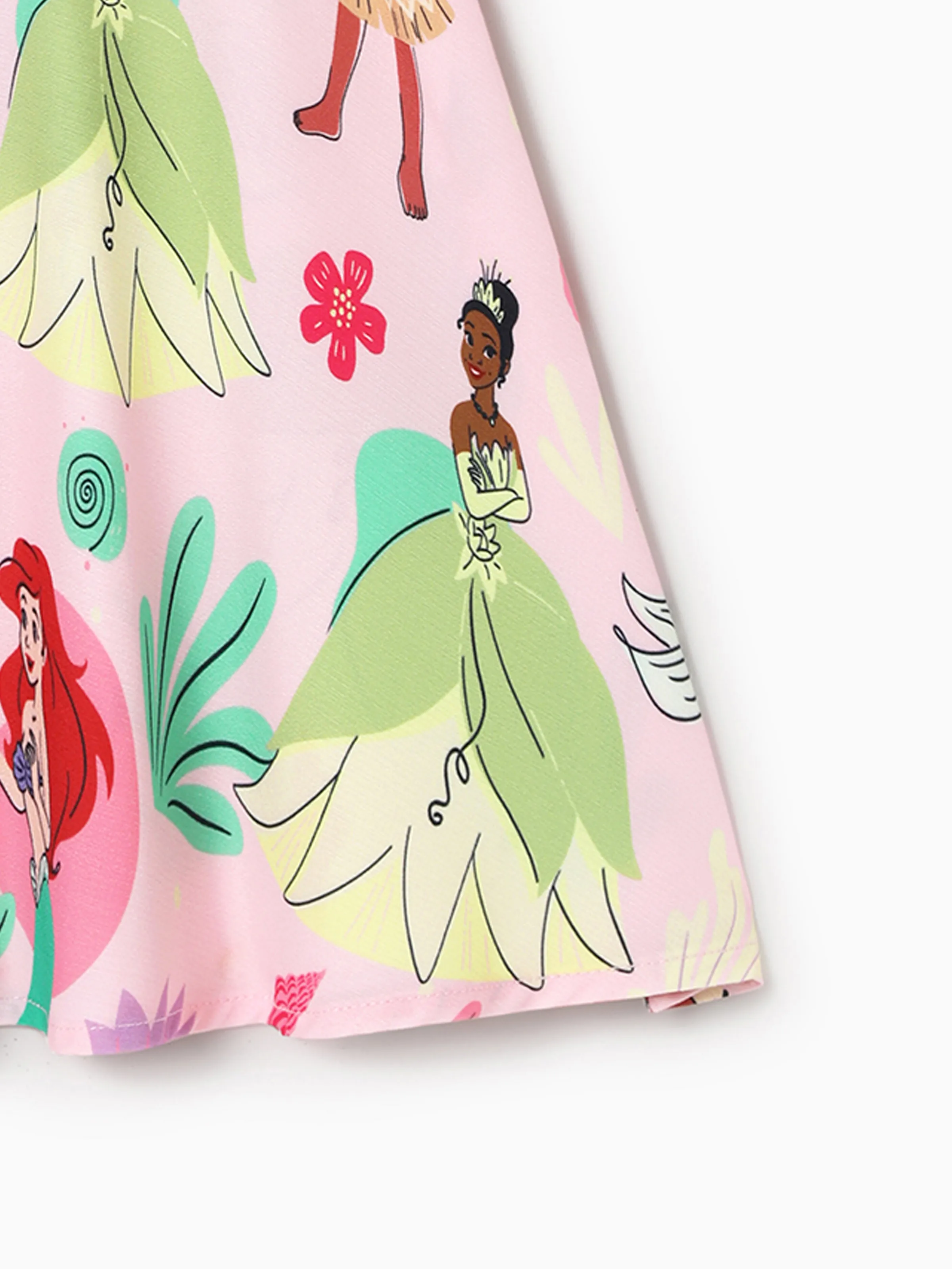 Disney Princess Mommy and Me Moana/Tiana Character and Floral Allover Print Dress Pink - Image 10