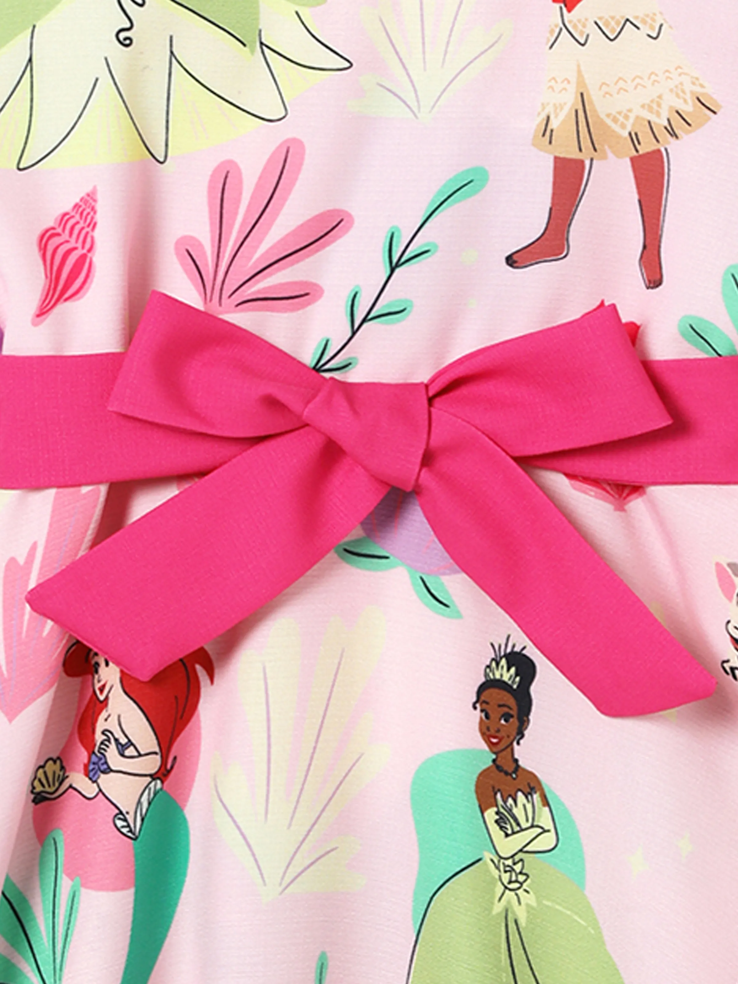 Disney Princess Mommy and Me Moana/Tiana Character and Floral Allover Print Dress Pink - Image 9
