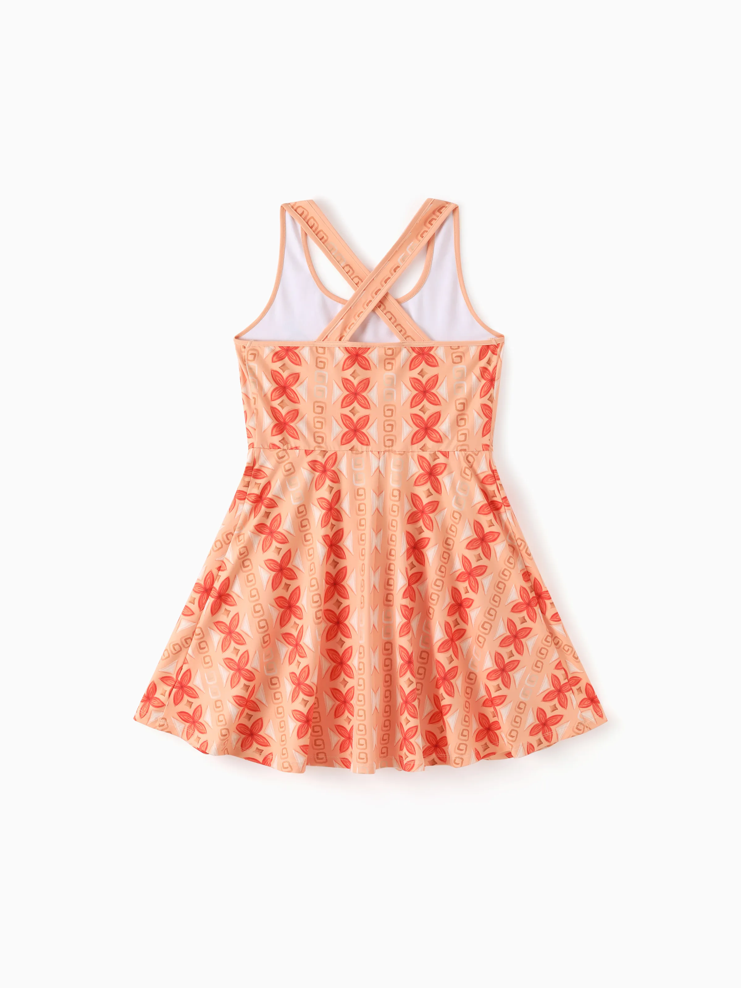 Disney Princess Mommy & me Moana Sporty Dress with Built-in Shorts & Pockets/ Cotton Top Orange - Image 16