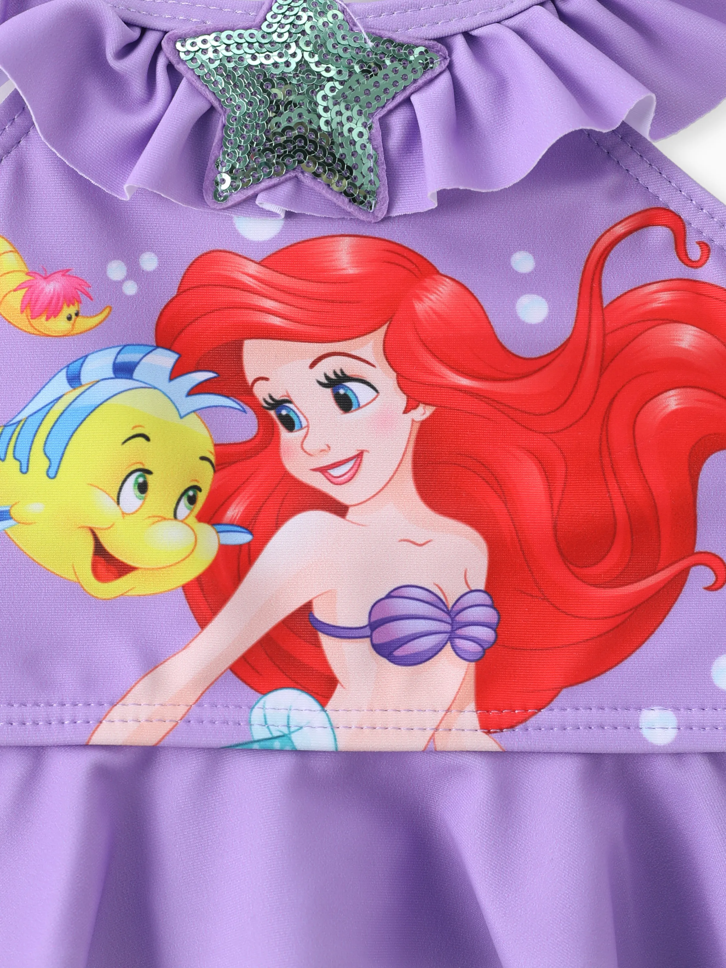 Disney princess Toddler Girl Ariel Shinning Star Pattern Swimsuits Blue - Image 2