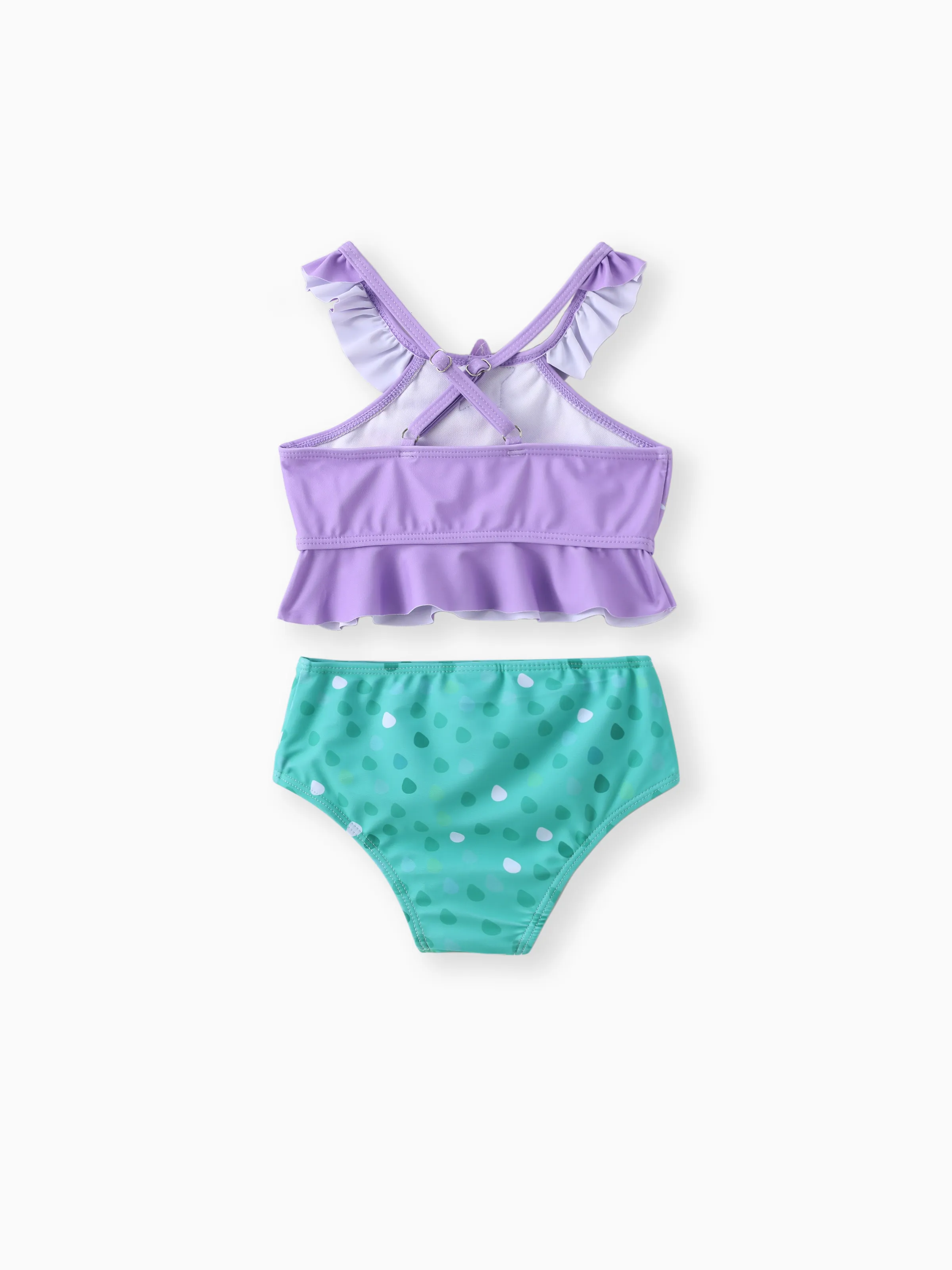 Disney princess Toddler Girl Ariel Shinning Star Pattern Swimsuits Blue - Image 3