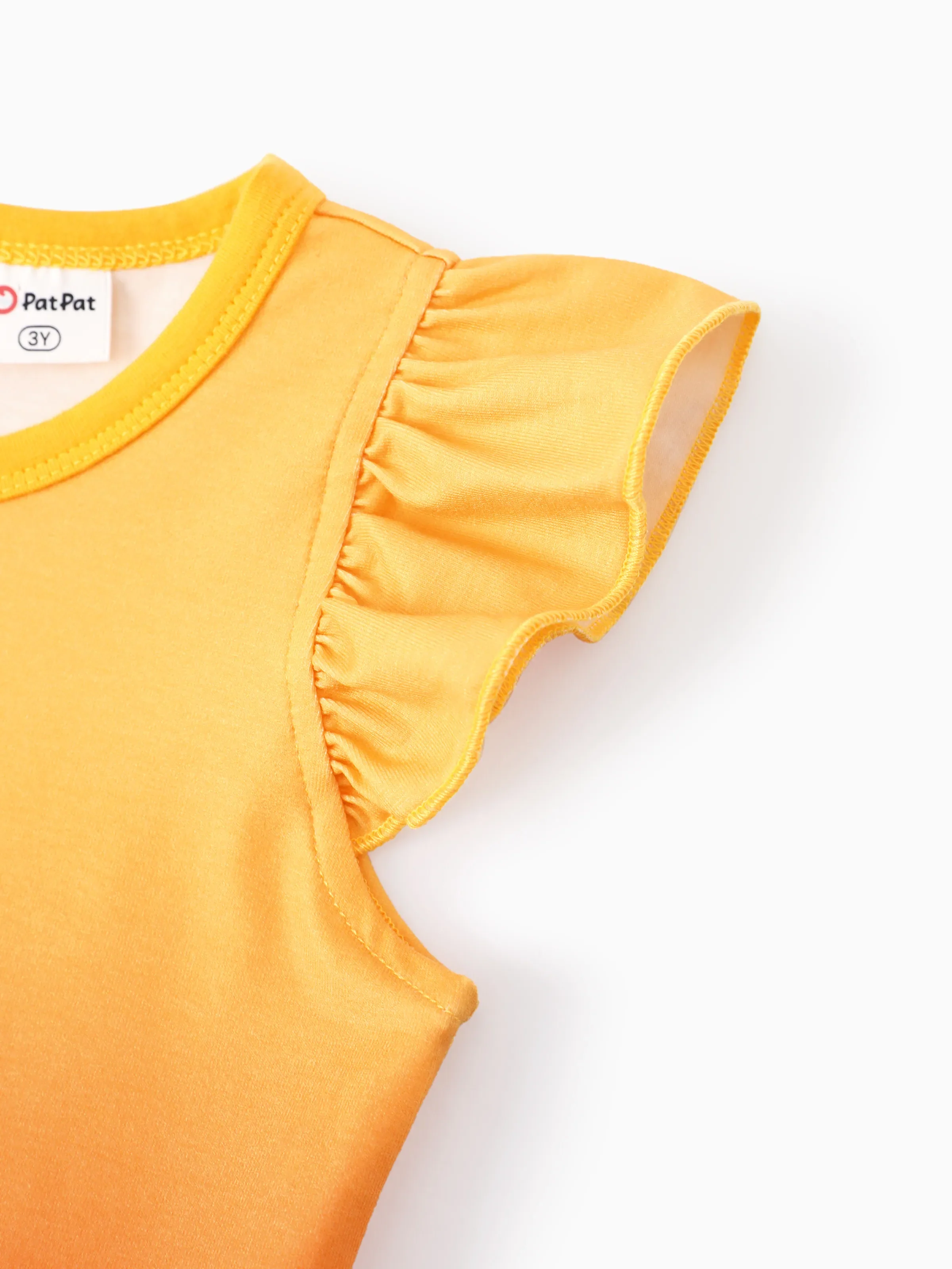 Disney Princess Toddler Girl Moana Sun Print Ruffle-sleeve Tulle Dress Orange - Image 5