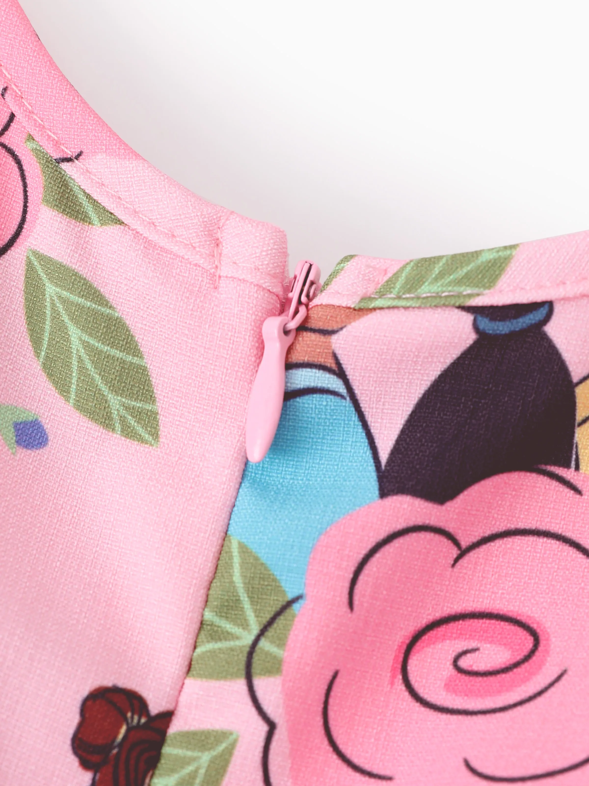 Disney Princess Toddler Girl Allover Print Bowknot Jumpsuit Pink - Image 5