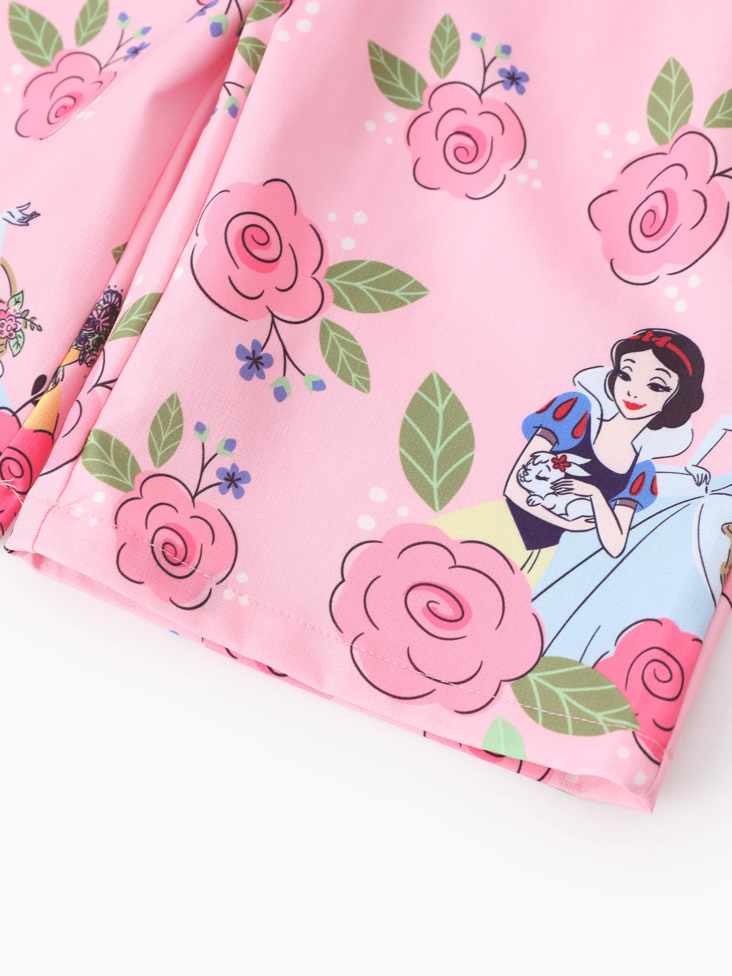 Disney Princess Toddler Girl Allover Print Bowknot Jumpsuit Pink - Image 8