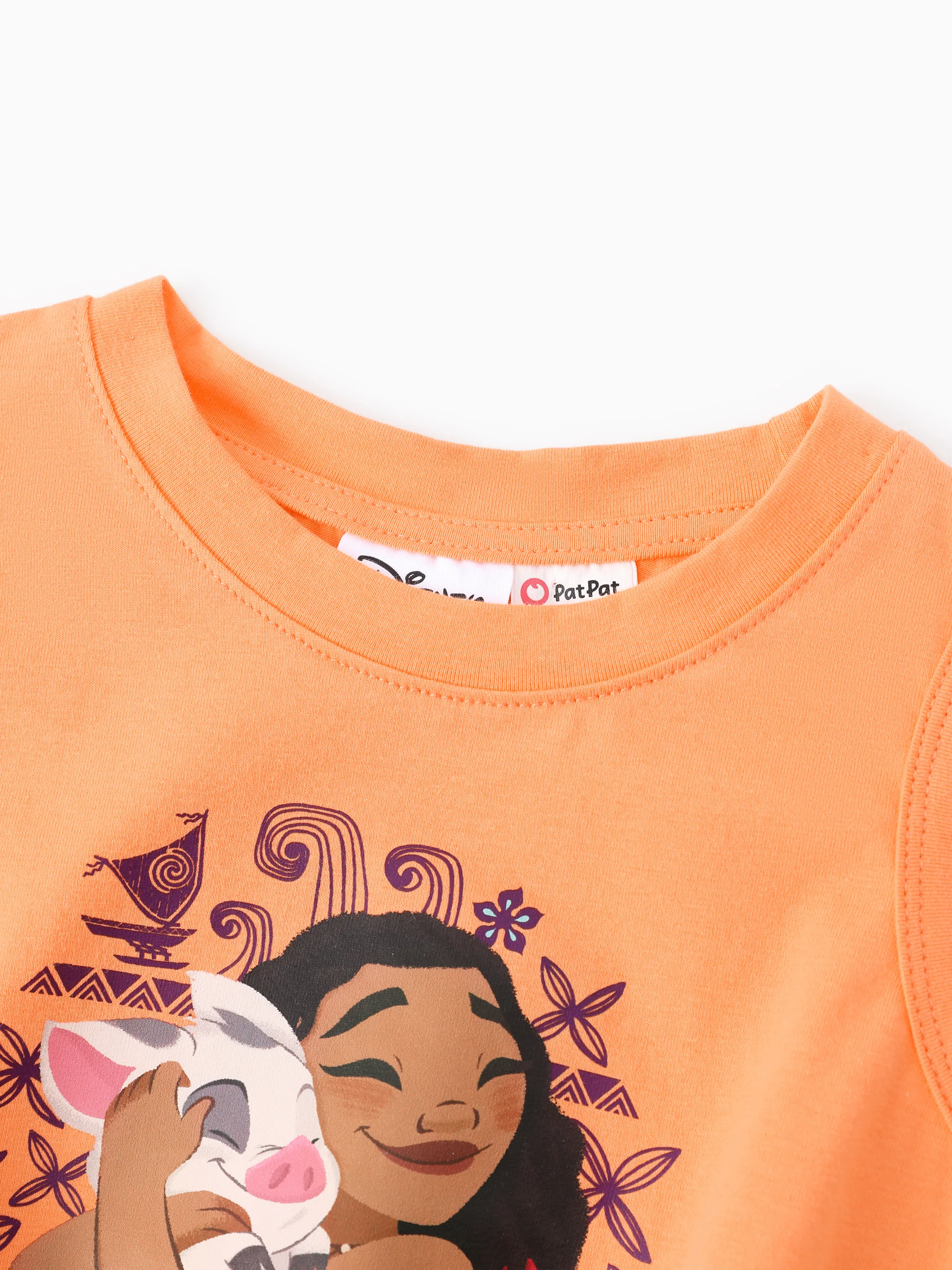 Disney Princess Toddler Girl 2pcs Cotton Moana Knotted Sleeveless Tank Top And Shorts Set Orange - Image 5