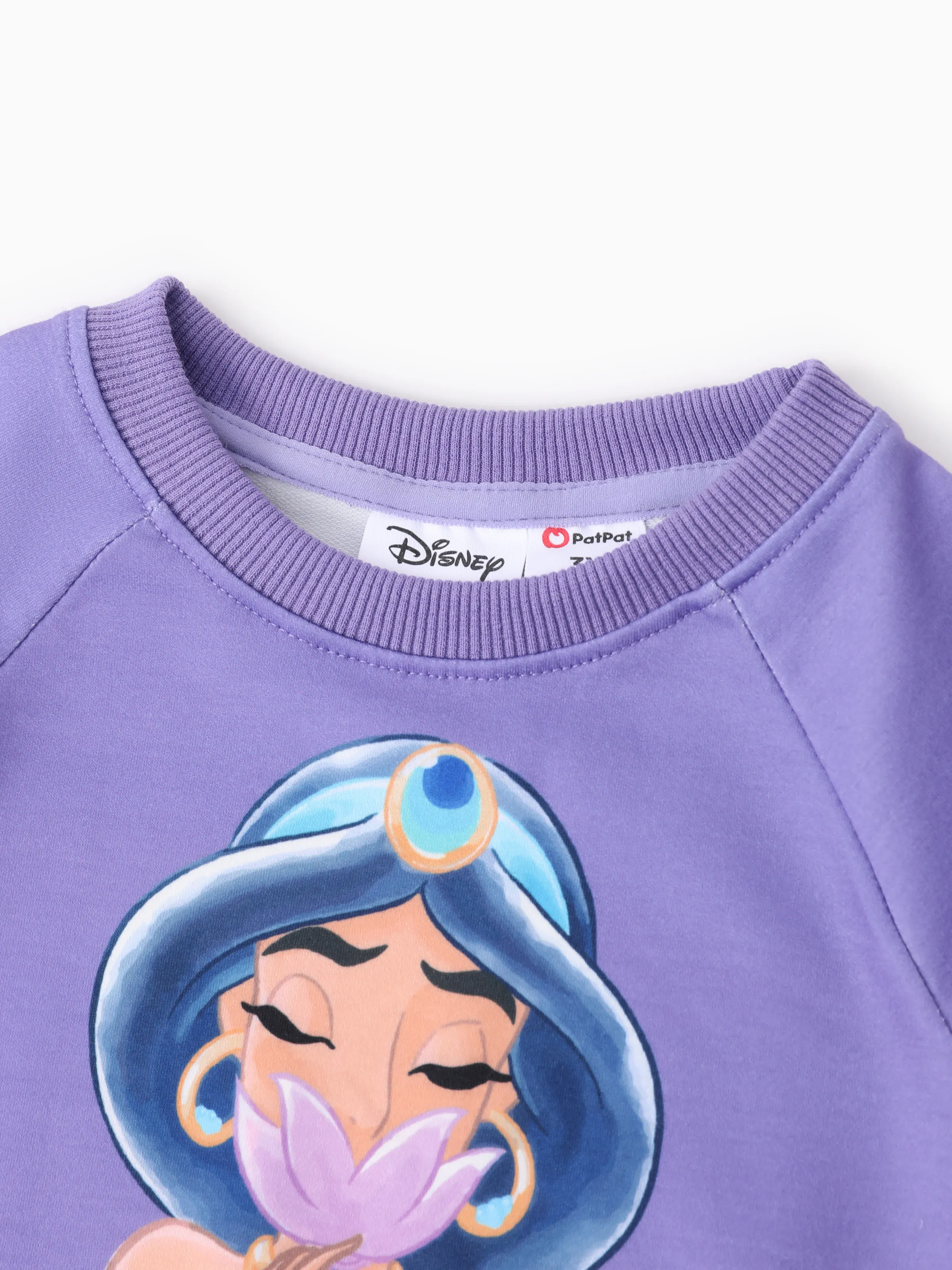 Disney Princess Toddler Girl 2pcs Jasmine Pattern Ruffled Sweatshirt And Pants Set bluishviolet - Image 4