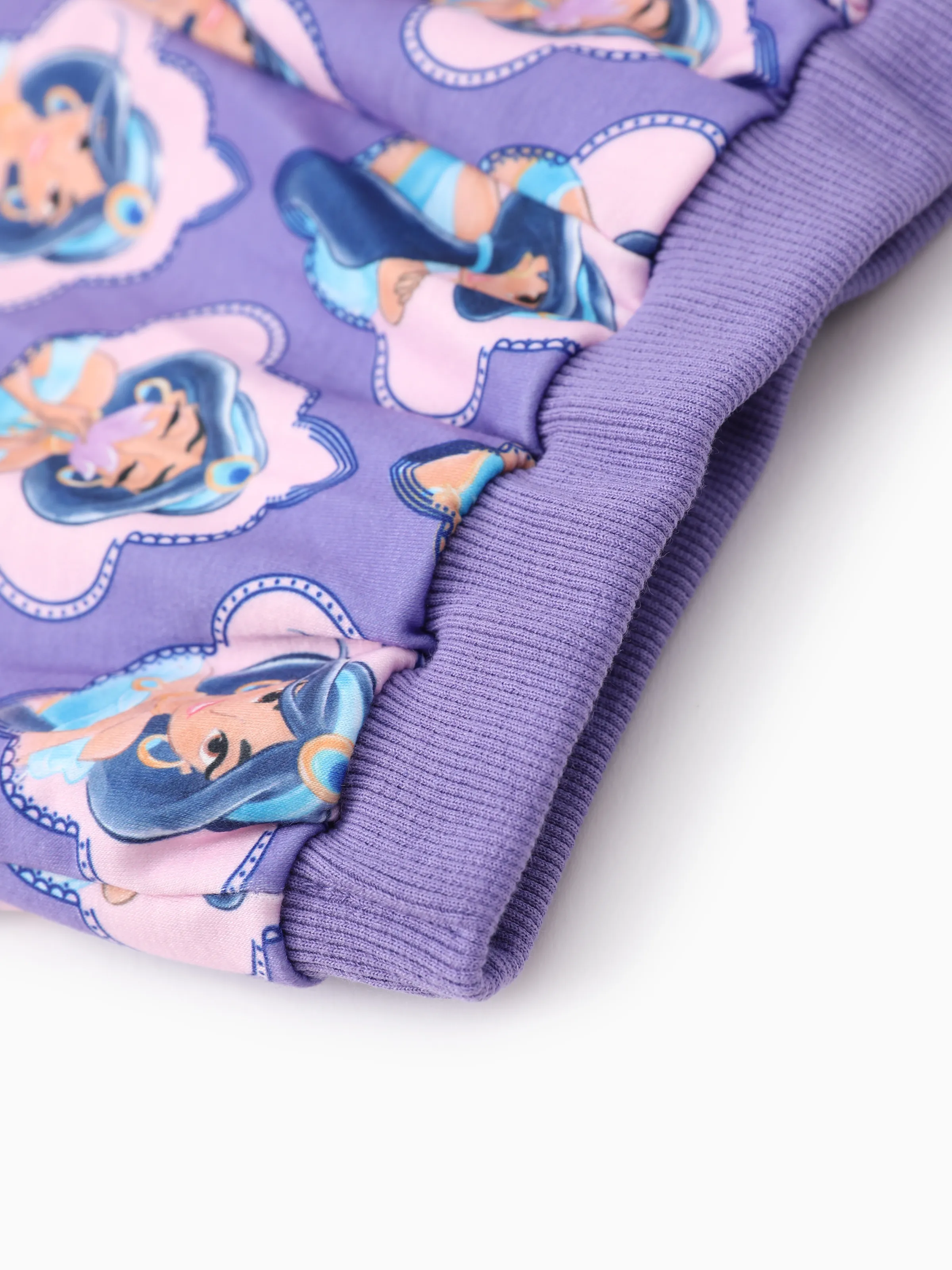 Disney Princess Toddler Girl 2pcs Jasmine Pattern Ruffled Sweatshirt And Pants Set bluishviolet - Image 7