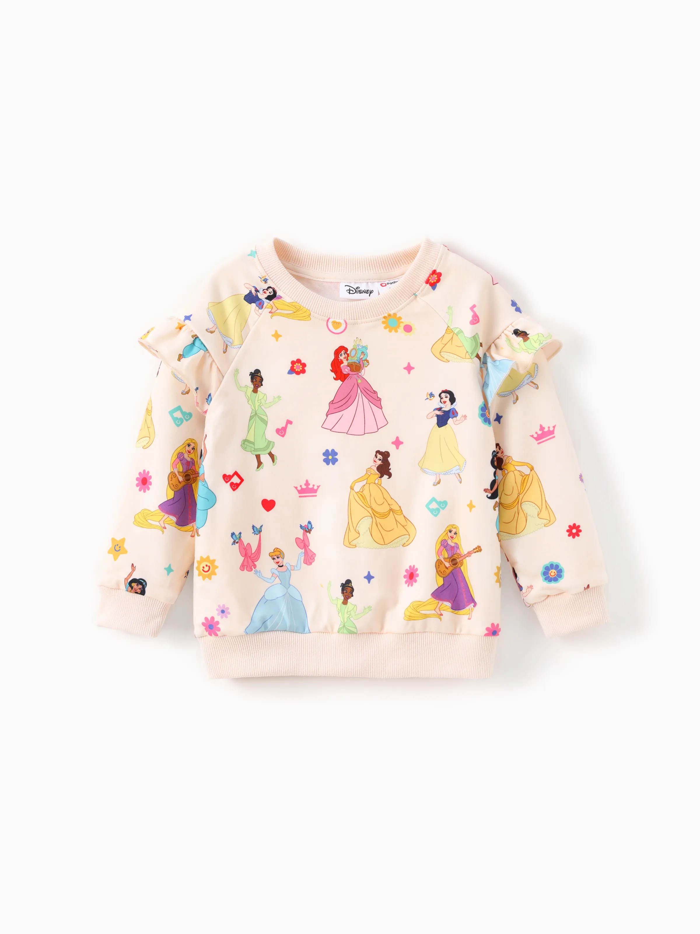 Disney Princess Toddler Girl 2pcs Ruffled Sweatshirt And Pants Set OffWhite - Image 3