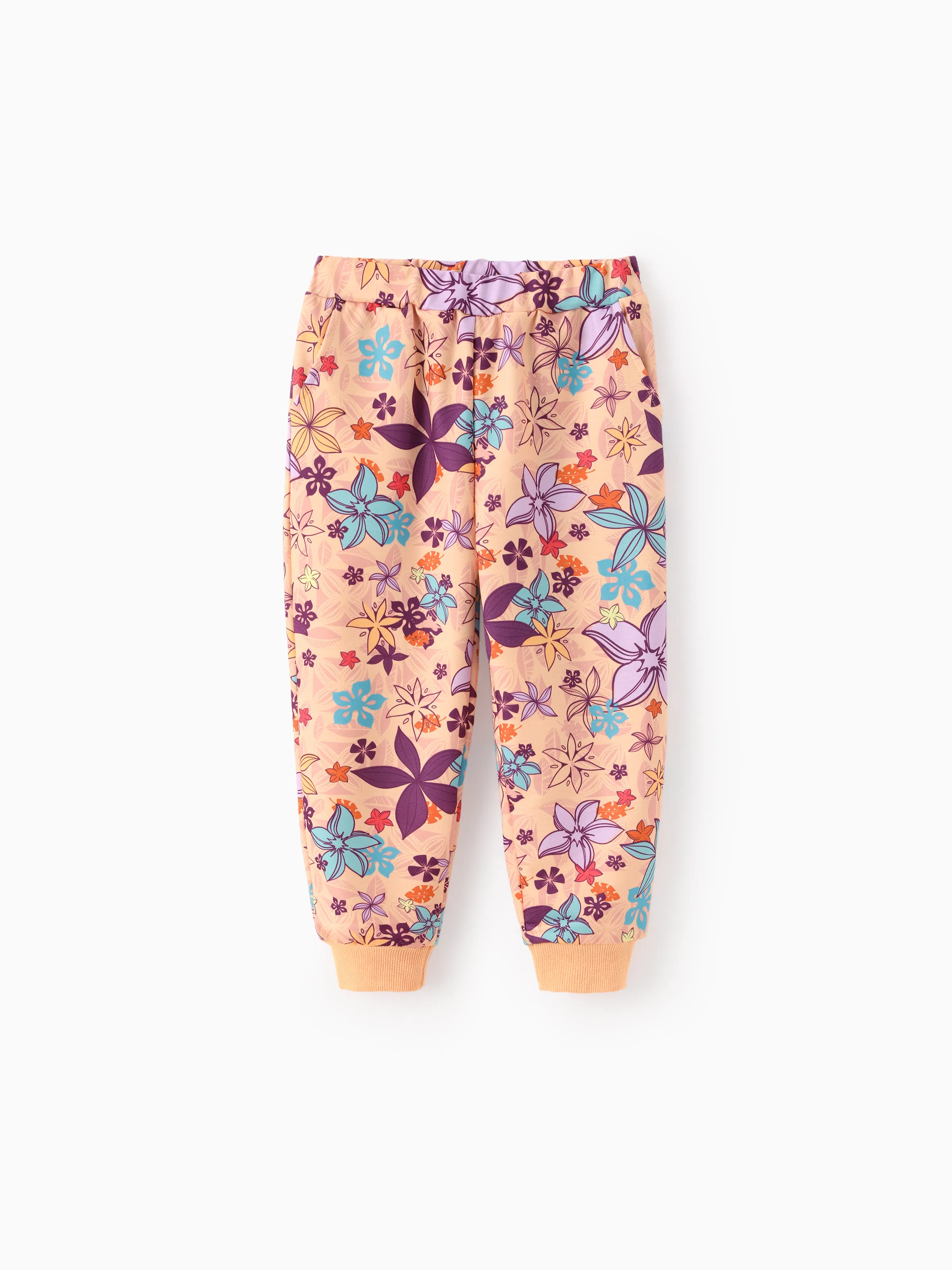 Disney Princess Toddler Girl 2pcs Moana Pattern Ruffled Sweatshirt And Pants Set Coral - Image 8